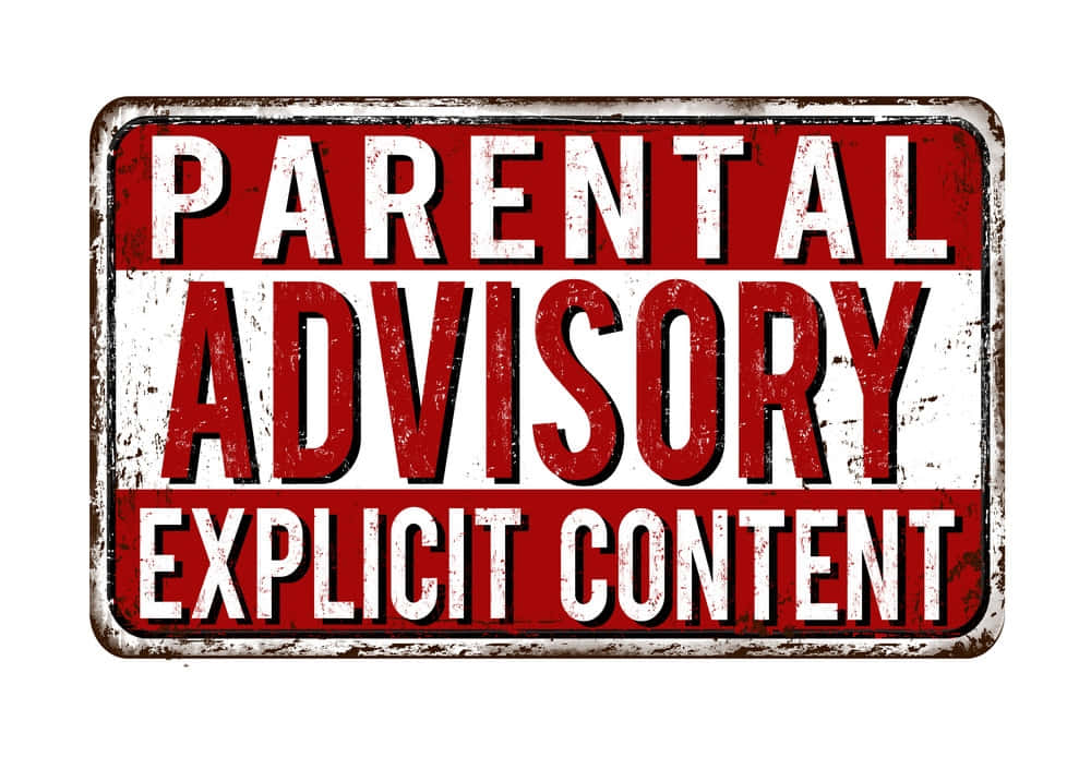 Parental Advisory, red and white, distressed lettering, SD Desktop Wallpaper