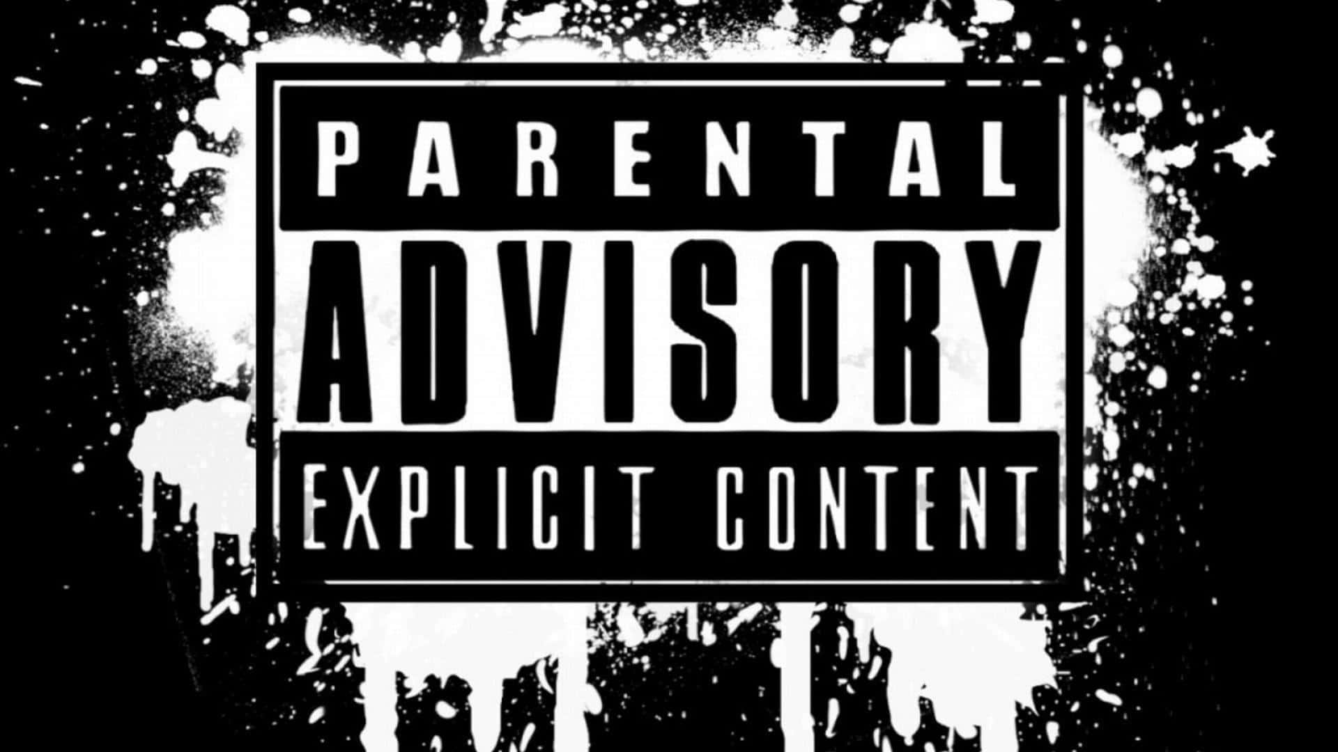 parental advisory, explicit content, black and white, Full HD Desktop Wallpaper