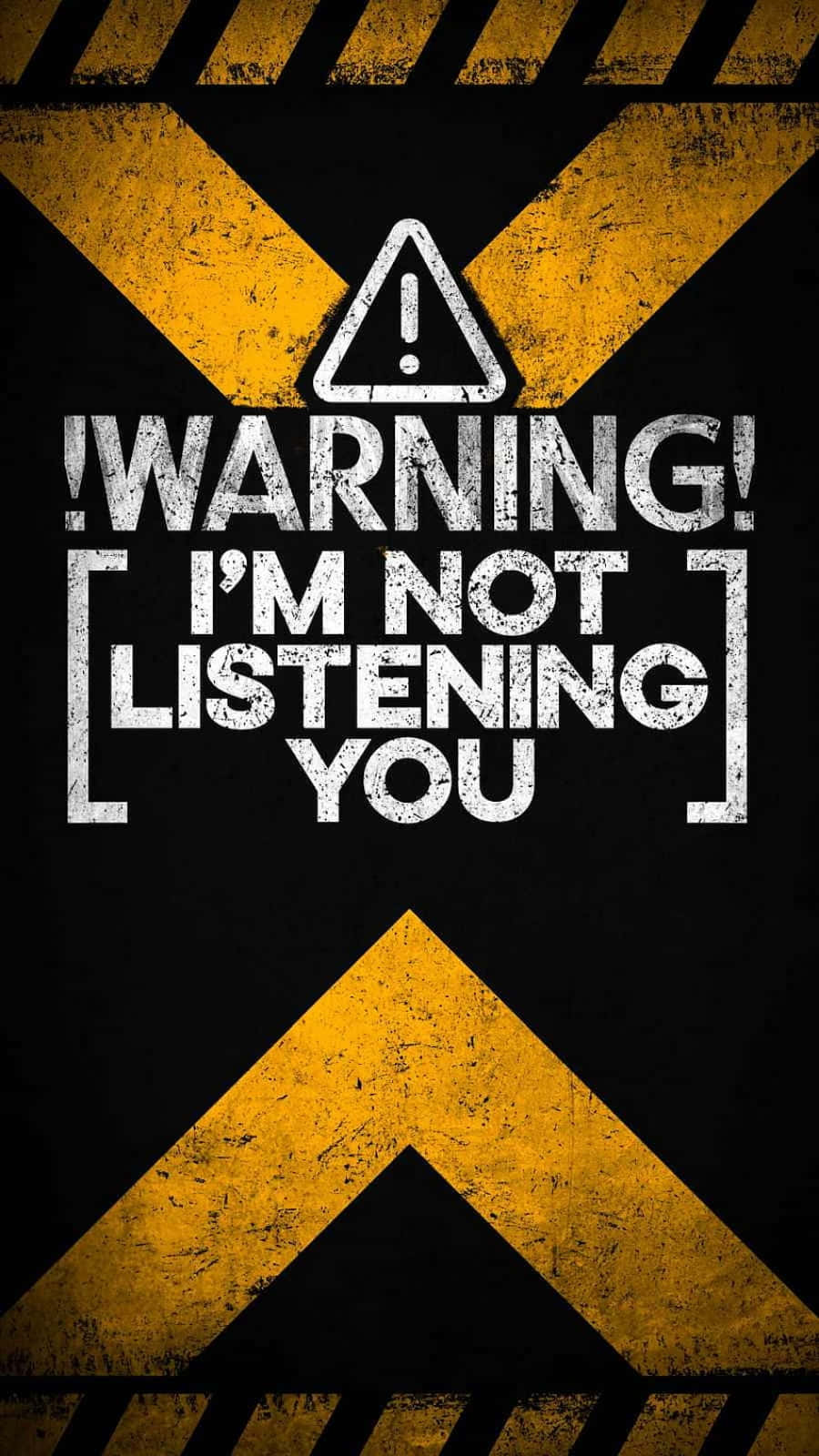 Warning, yellow-black hazard stripes, distressed white text, HD Phone Wallpaper