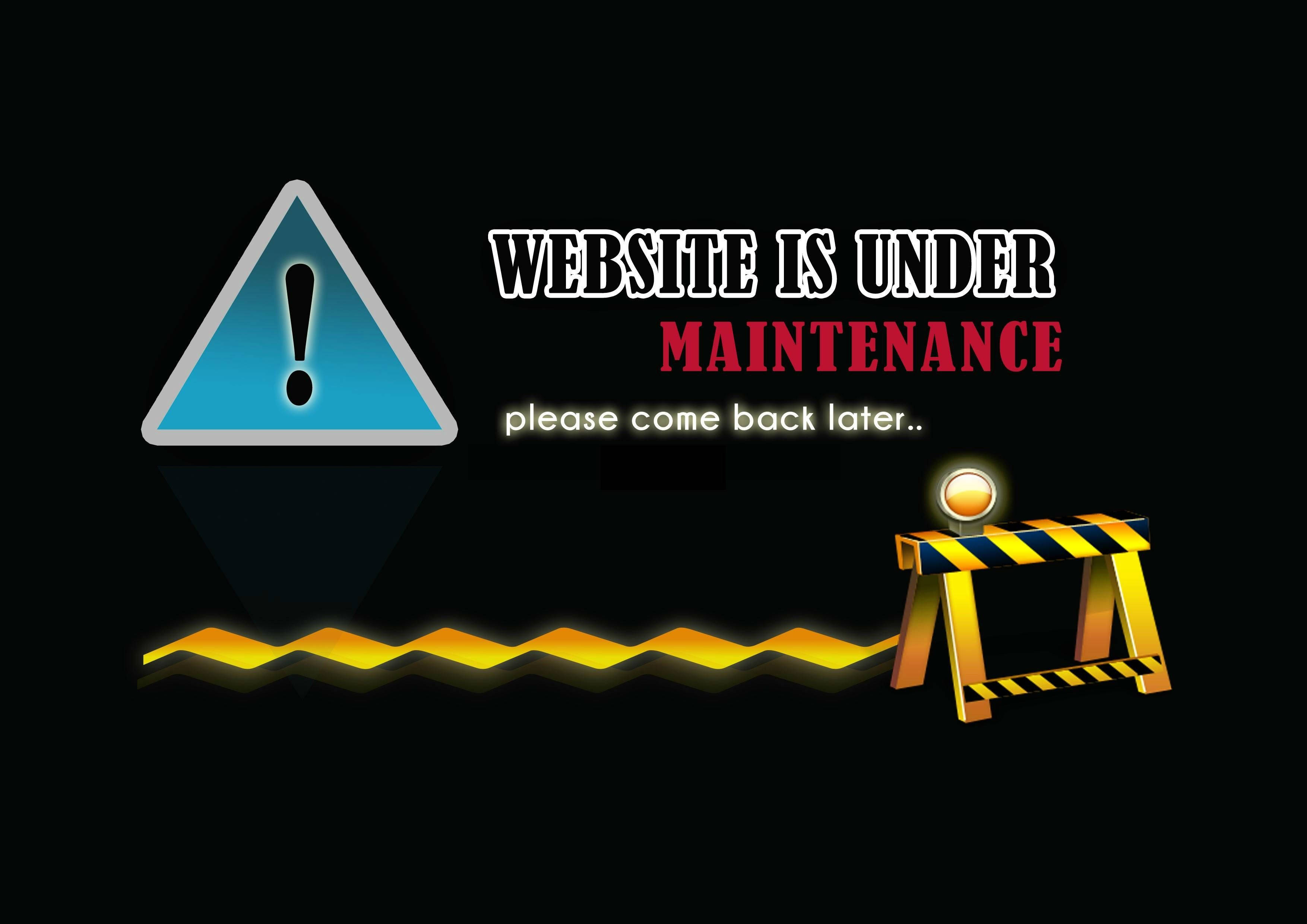 website under maintenance notification sign, warning sign, construction barrier, 2K Desktop Wallpaper