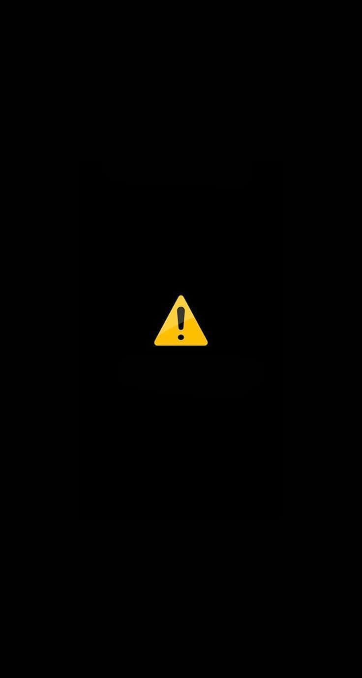 warning triangle, exclamation mark, solid black background, HD Phone Wallpaper