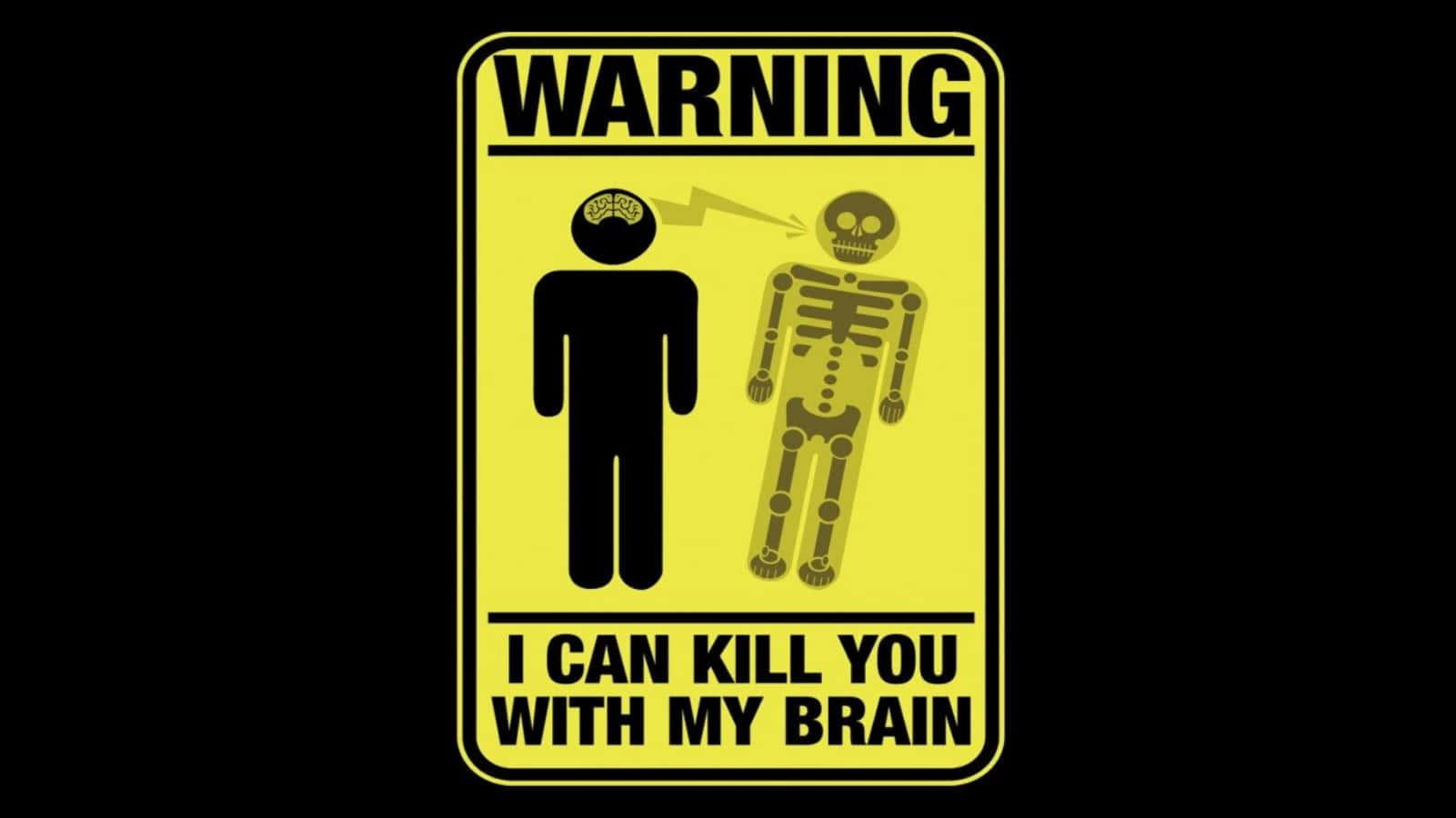 Warning, yellow warning sign, human figure, HD Desktop Wallpaper