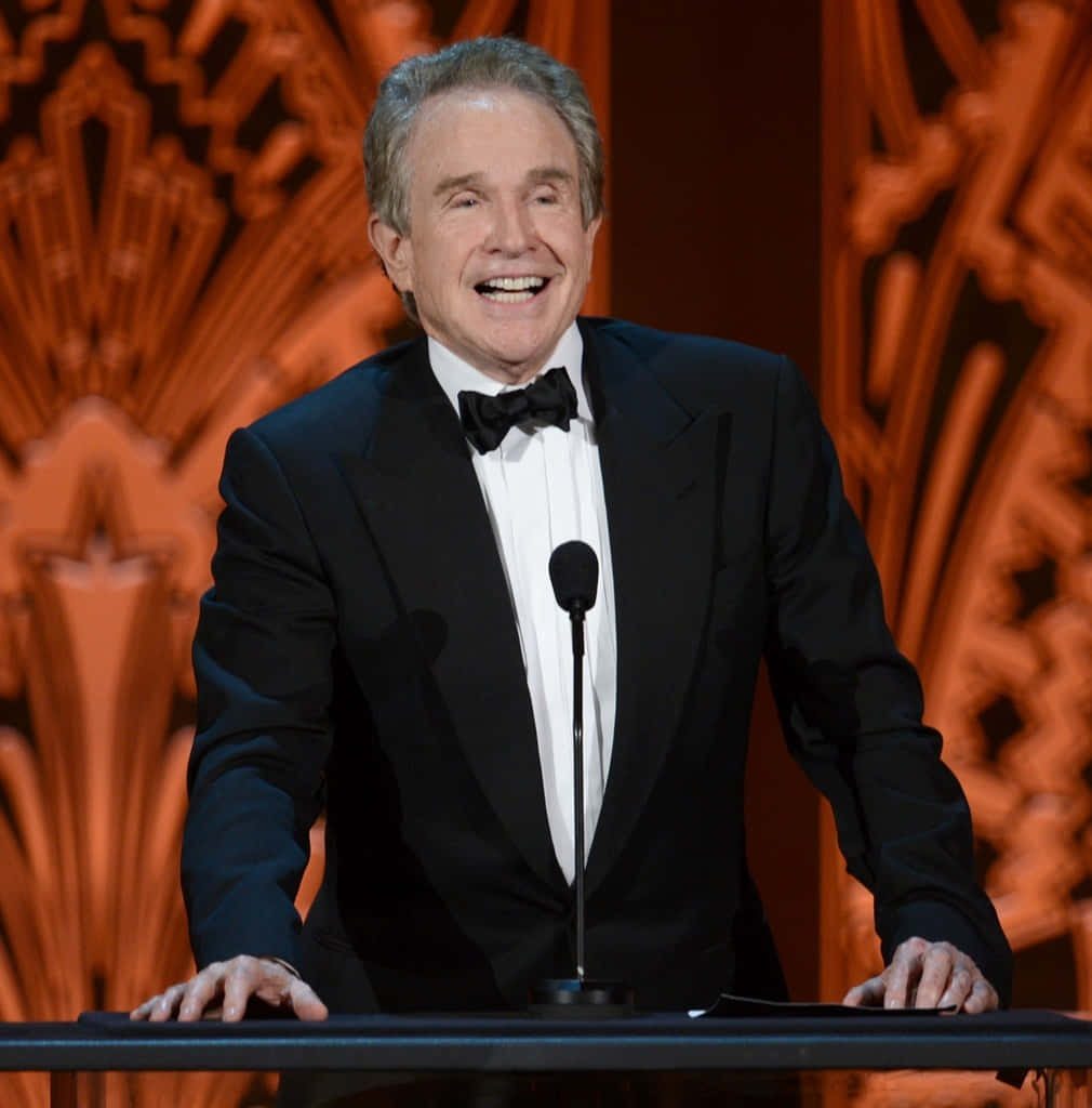 Warren Beatty, tuxedo, podium, SD Phone Wallpaper