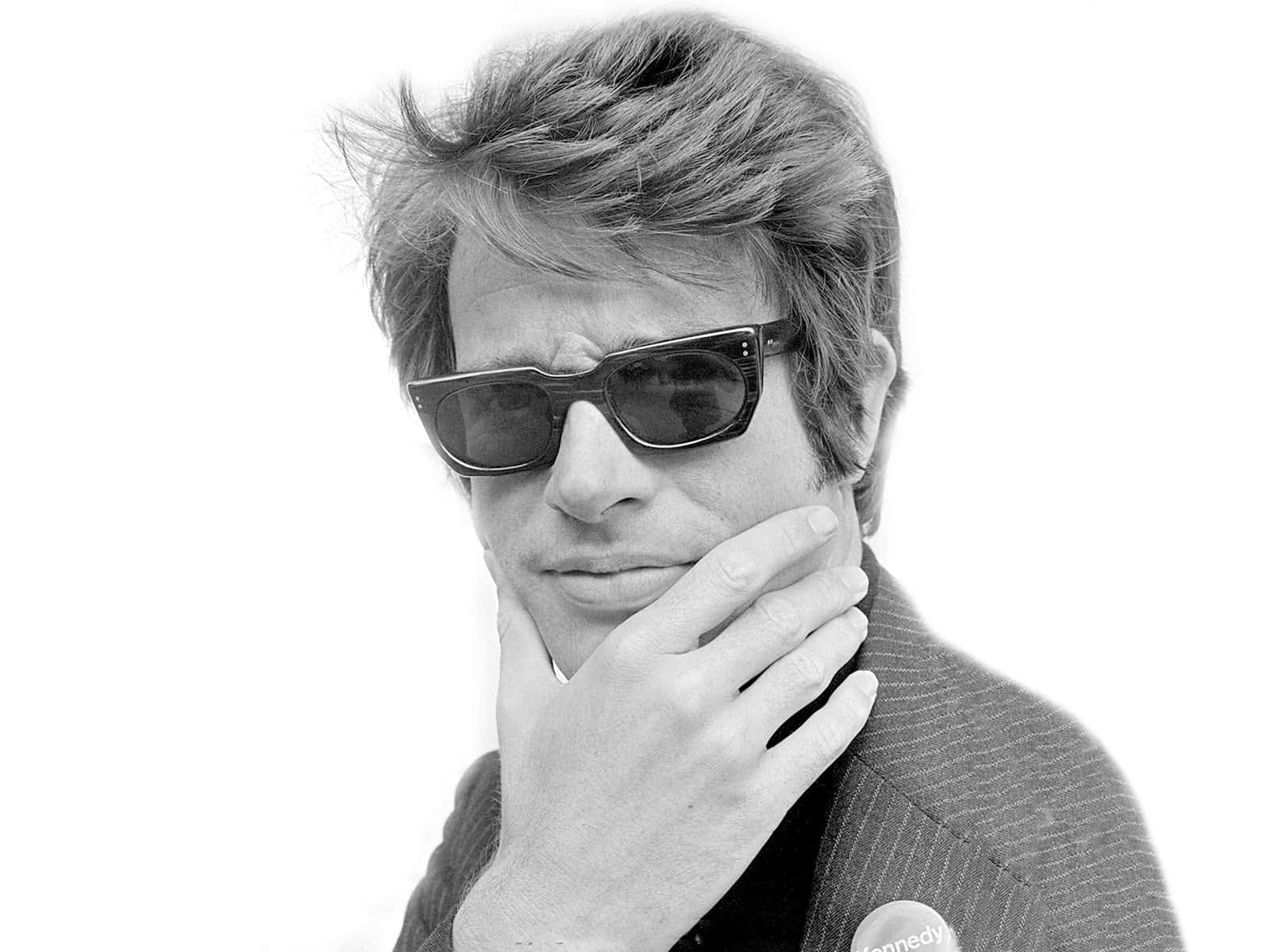 Warren Beatty, black and white portrait, tousled hair, HD Desktop Wallpaper