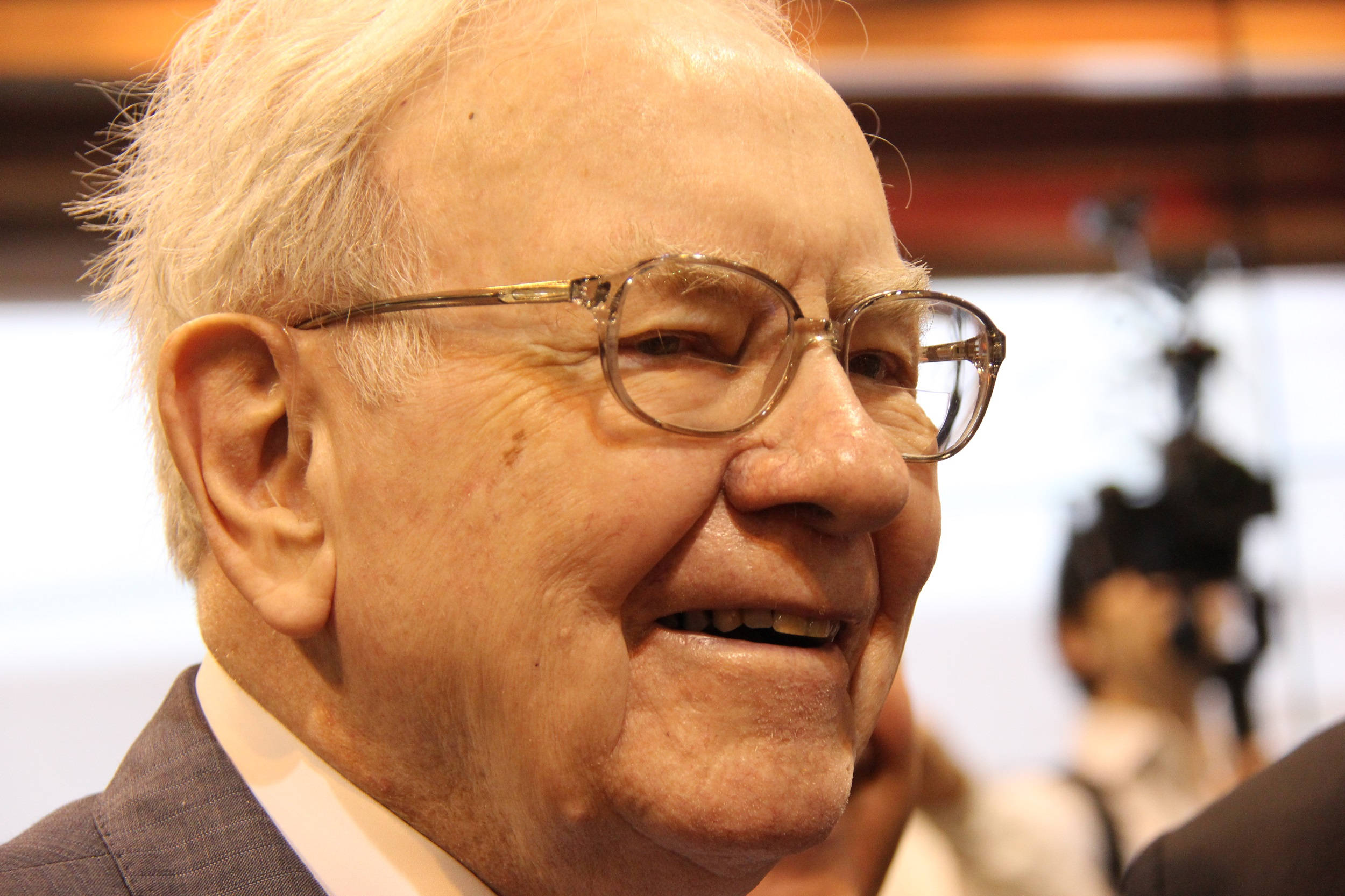 Warren Buffett, smiling, glasses, Full HD Desktop Wallpaper