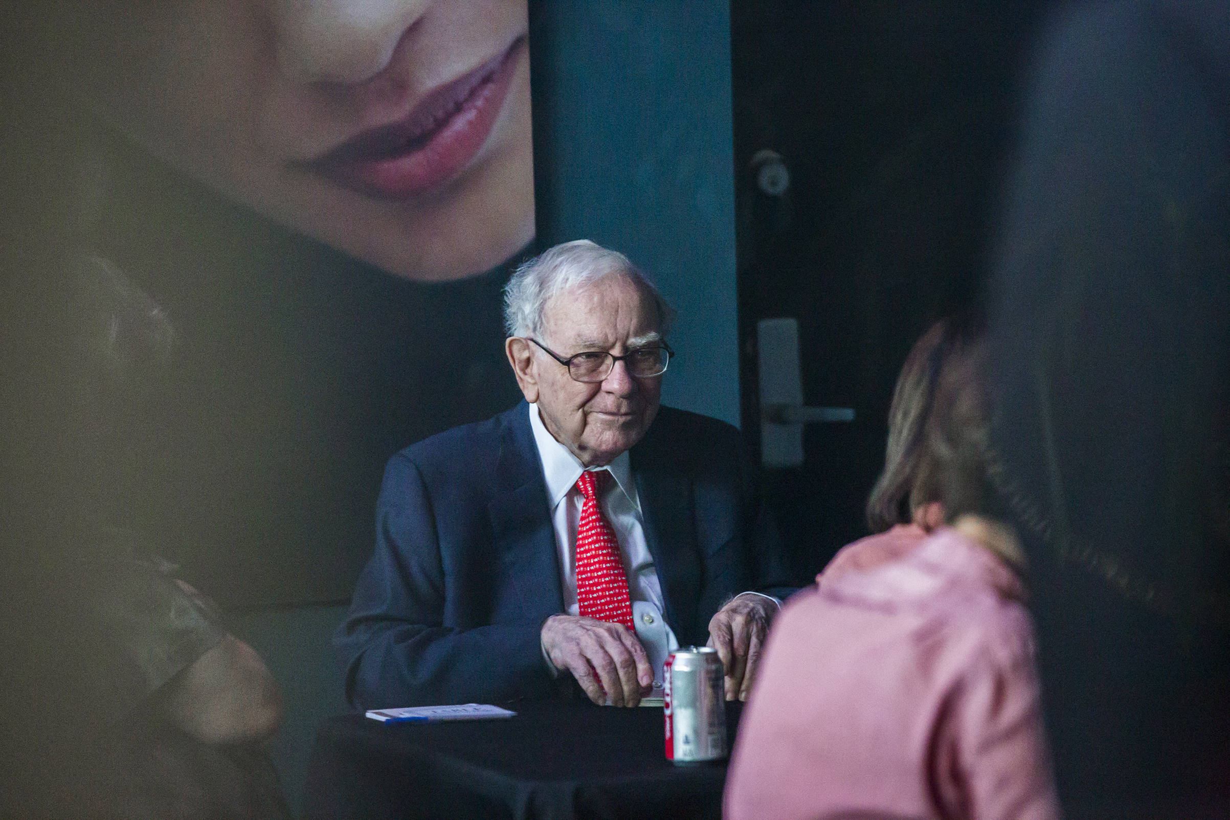 Warren Buffett, dark suit, red tie, Full HD Desktop Wallpaper