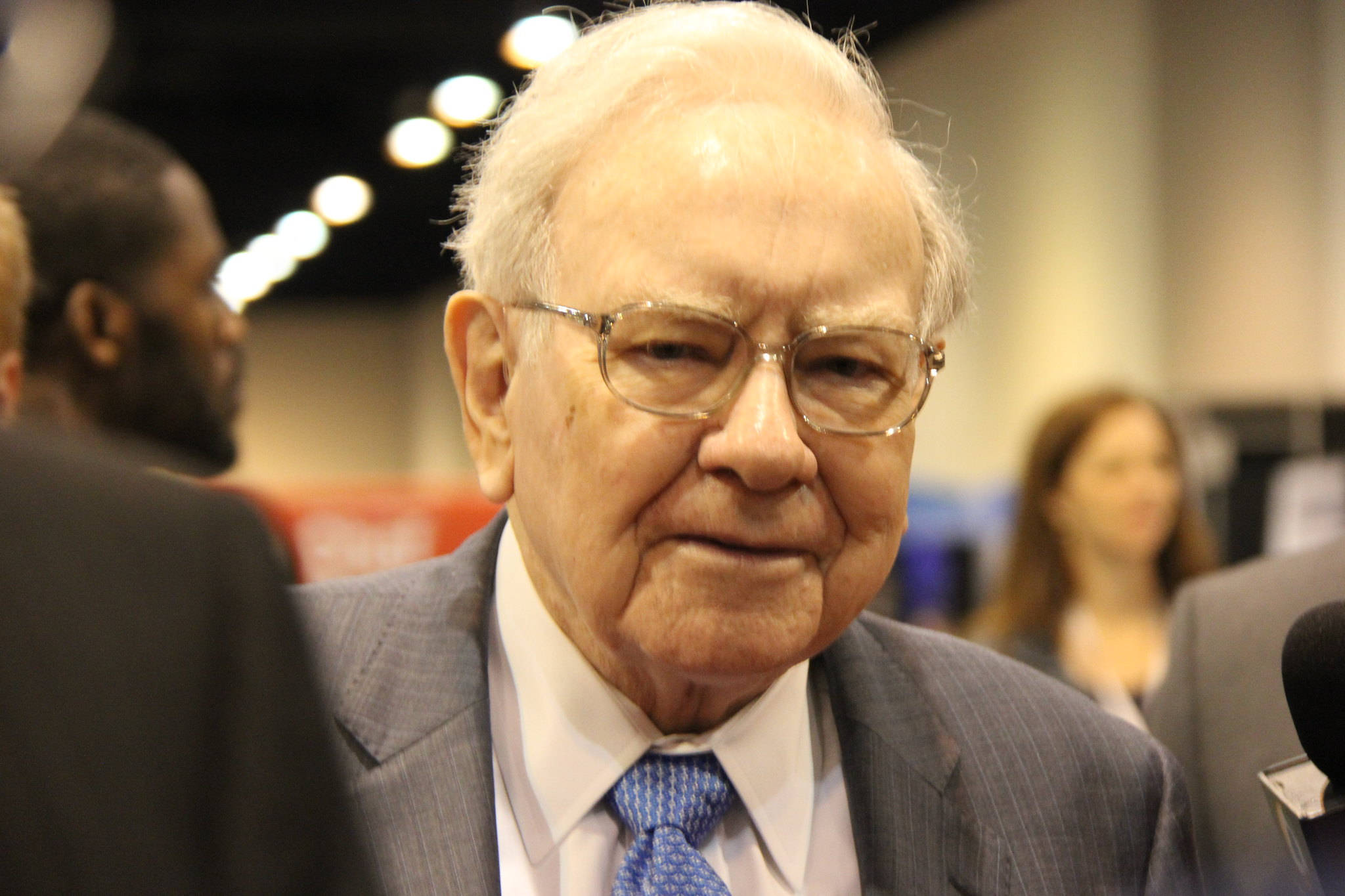 Warren Buffett, white hair, glasses, Full HD Desktop Wallpaper