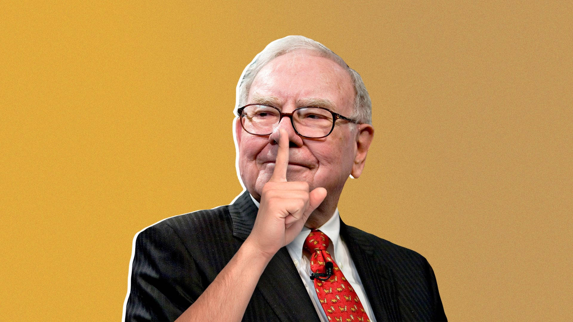 Warren Buffett, dark suit, red tie, Full HD Desktop Wallpaper