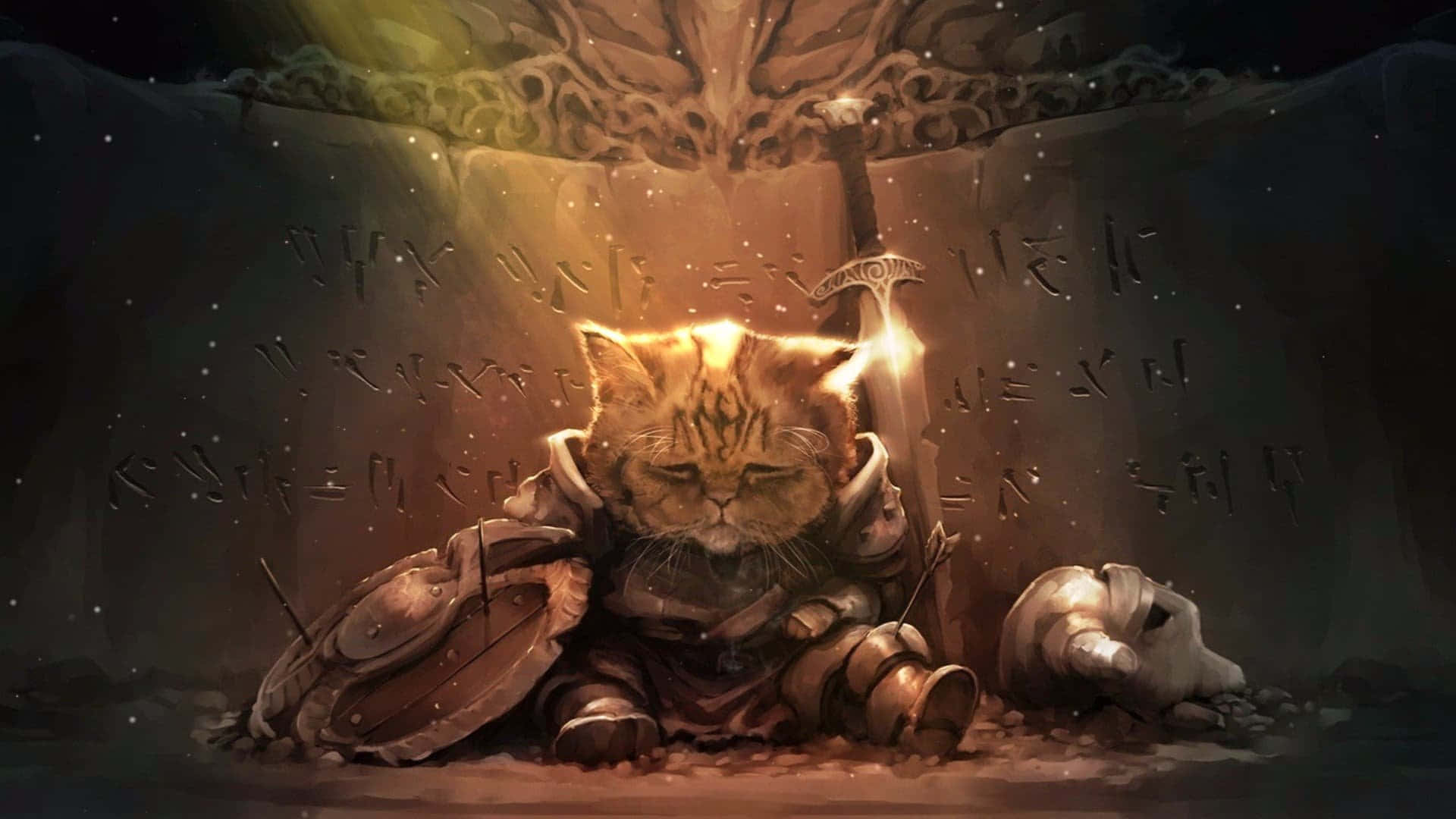 Warrior Cats, tabby cat, full armor, Full HD Desktop Wallpaper