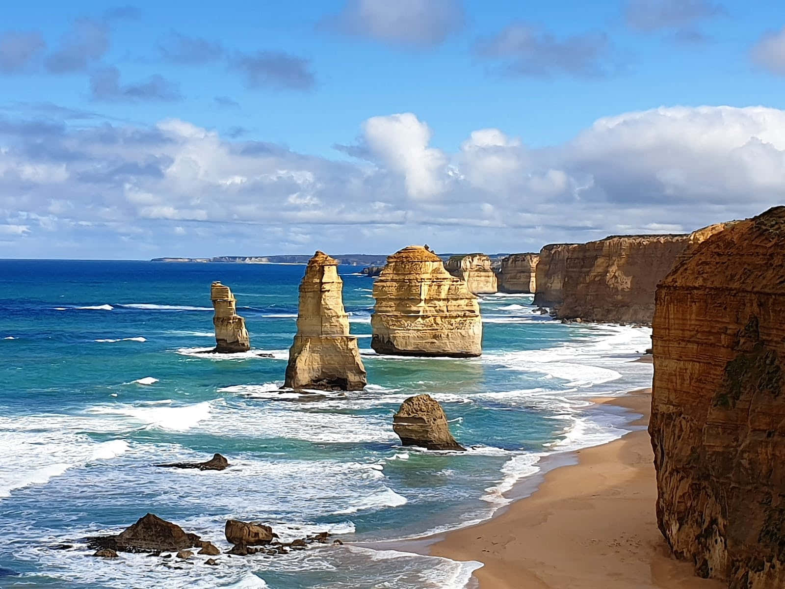 Warrnambool, sunset, limestone stacks, HD Desktop Wallpaper