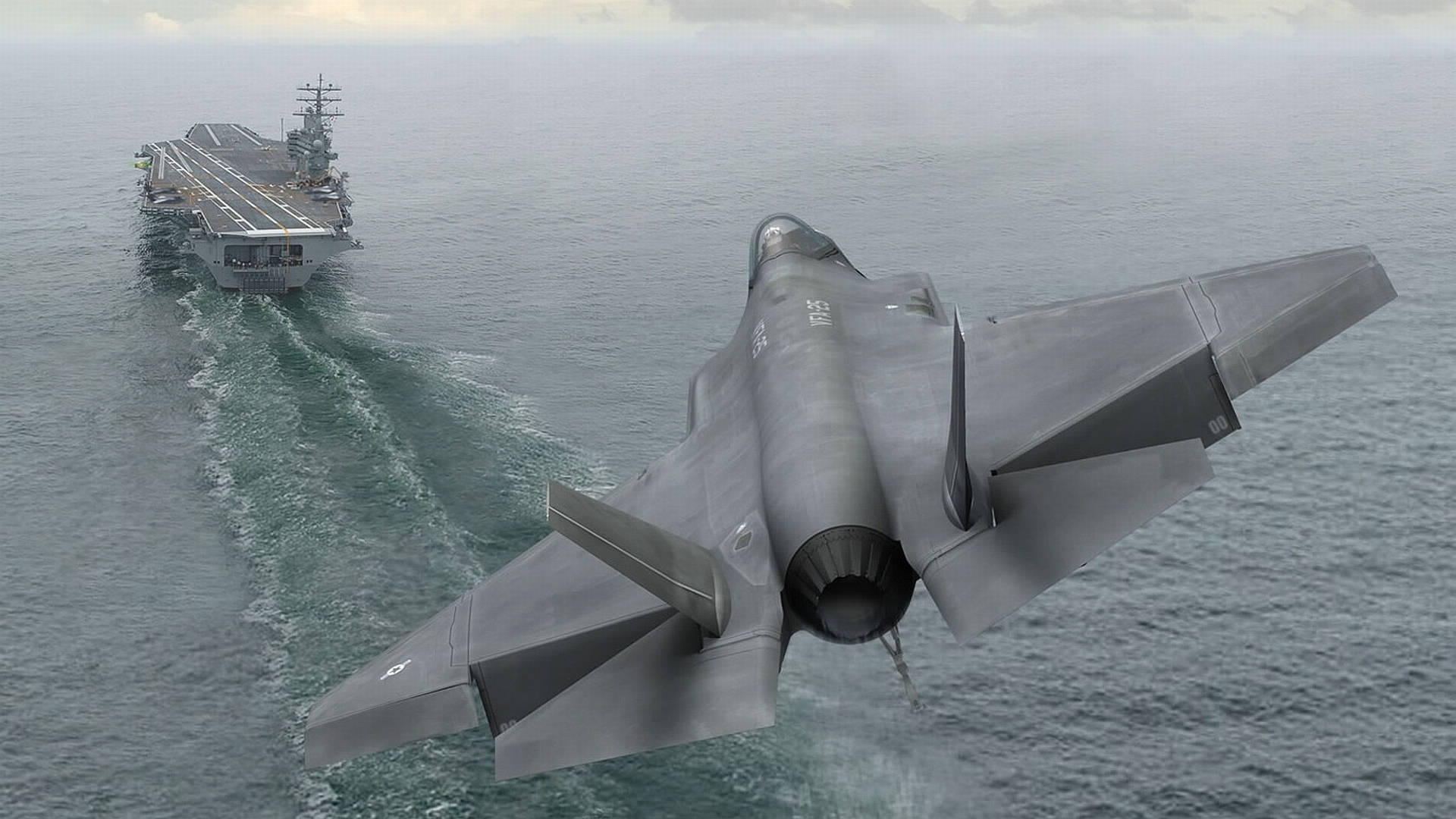 Warship, fighter jet, sleek gray stealth fighter jet, Full HD Desktop Wallpaper