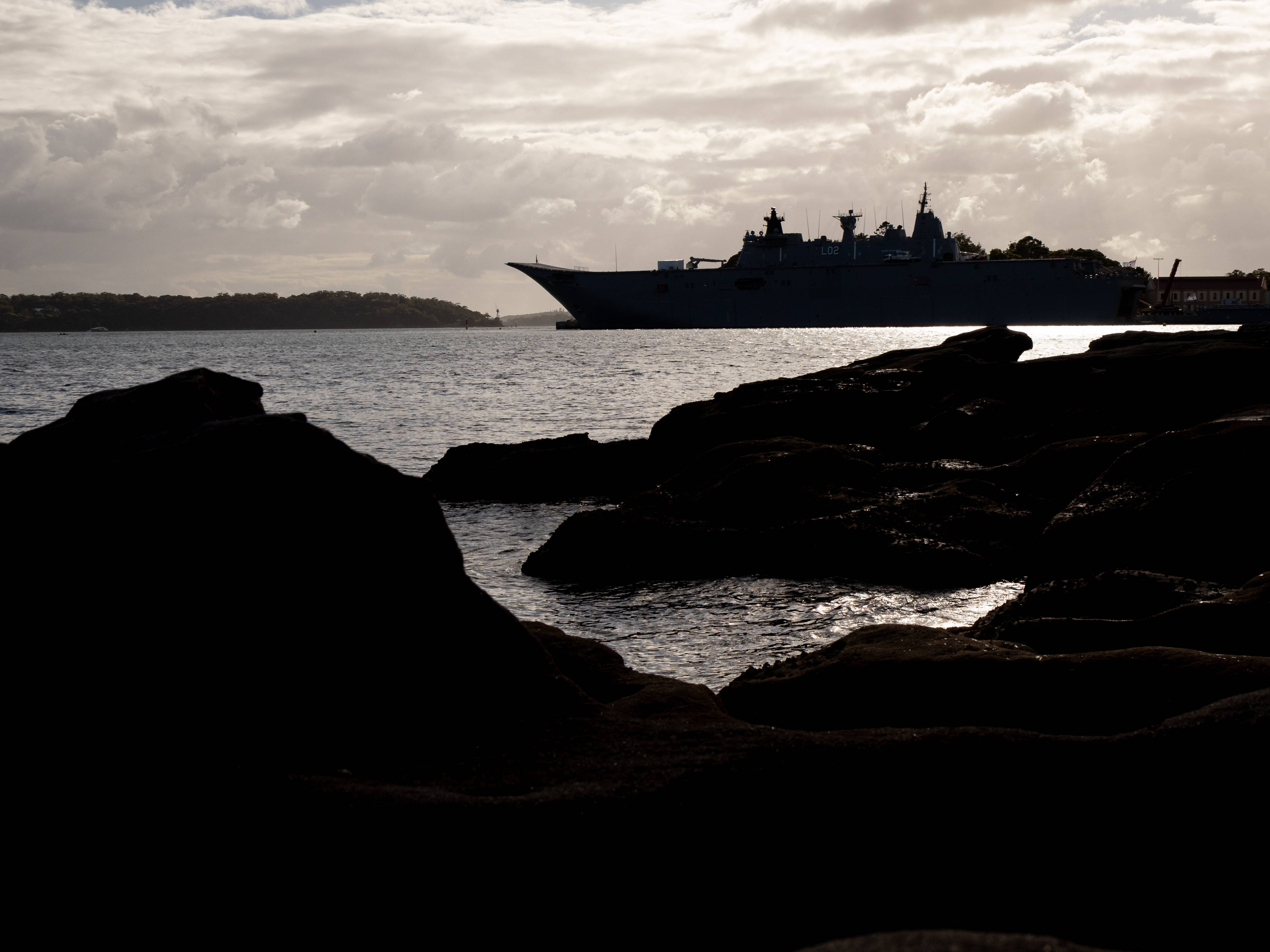 Warship, Black Silhouette, cloudy sky, 4K Desktop Wallpaper