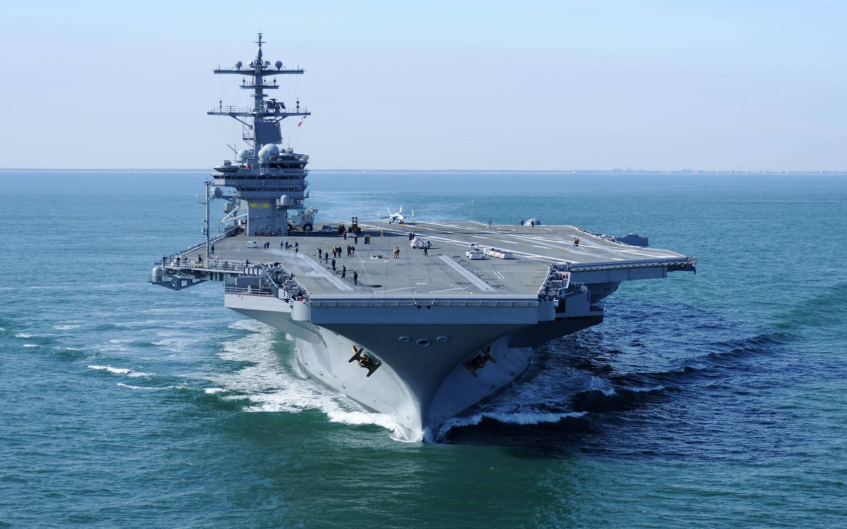 Warship, landing strip, gray, HD Desktop Wallpaper