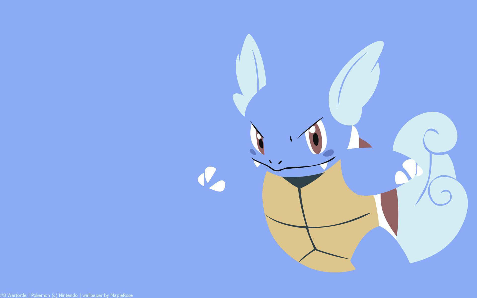 Wartortle, blue, white swirl tail, Full HD Desktop Wallpaper