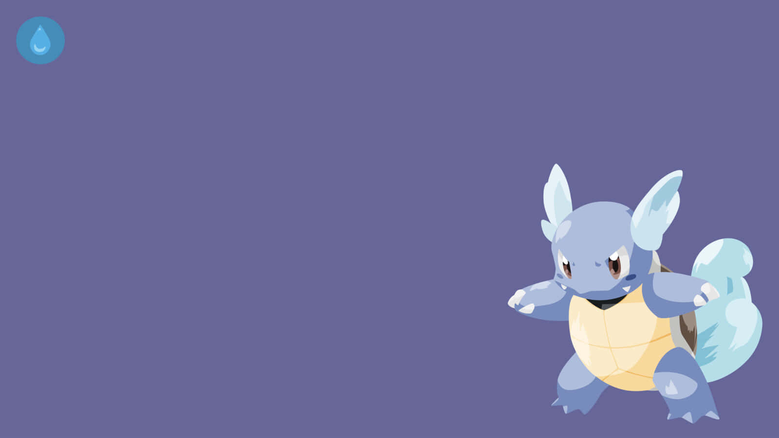 Wartortle, dark purple background, blue and yellow, HD Desktop Wallpaper