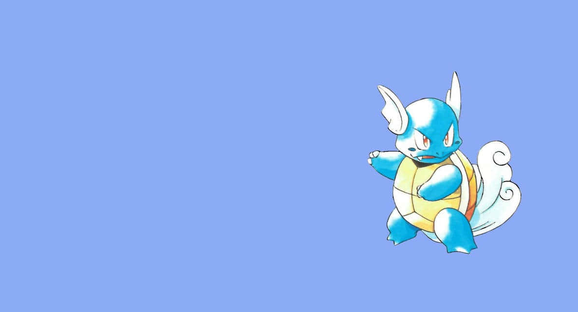 Wartortle, blue and yellow, cartoon turtle, SD Desktop Wallpaper