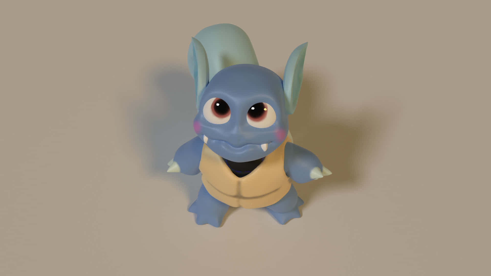 Wartortle, blue, 3d-rendered, Full HD Desktop Wallpaper