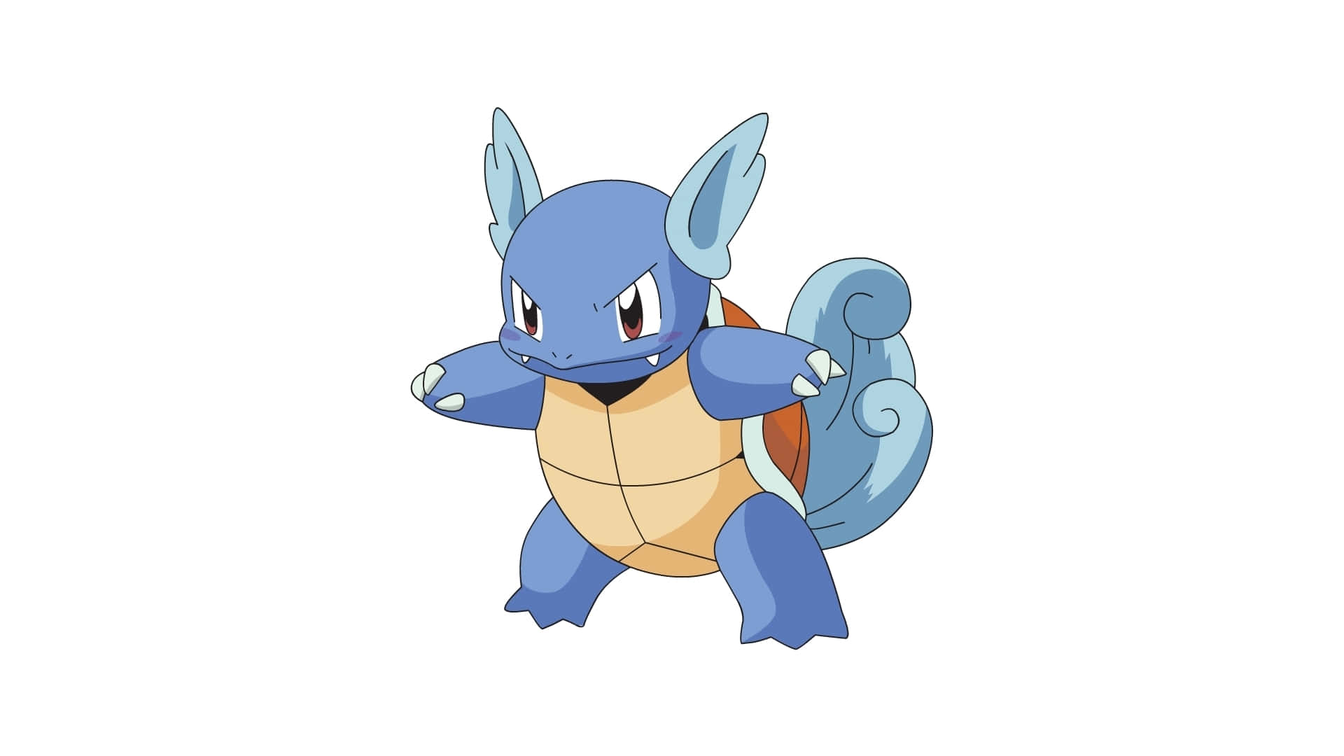 Wartortle, battle mode, blue and tan, Full HD Desktop Wallpaper