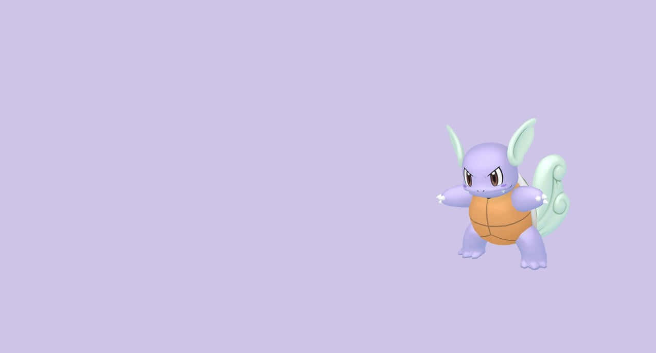 Wartortle, light purple background, lavender background, SD Desktop Wallpaper