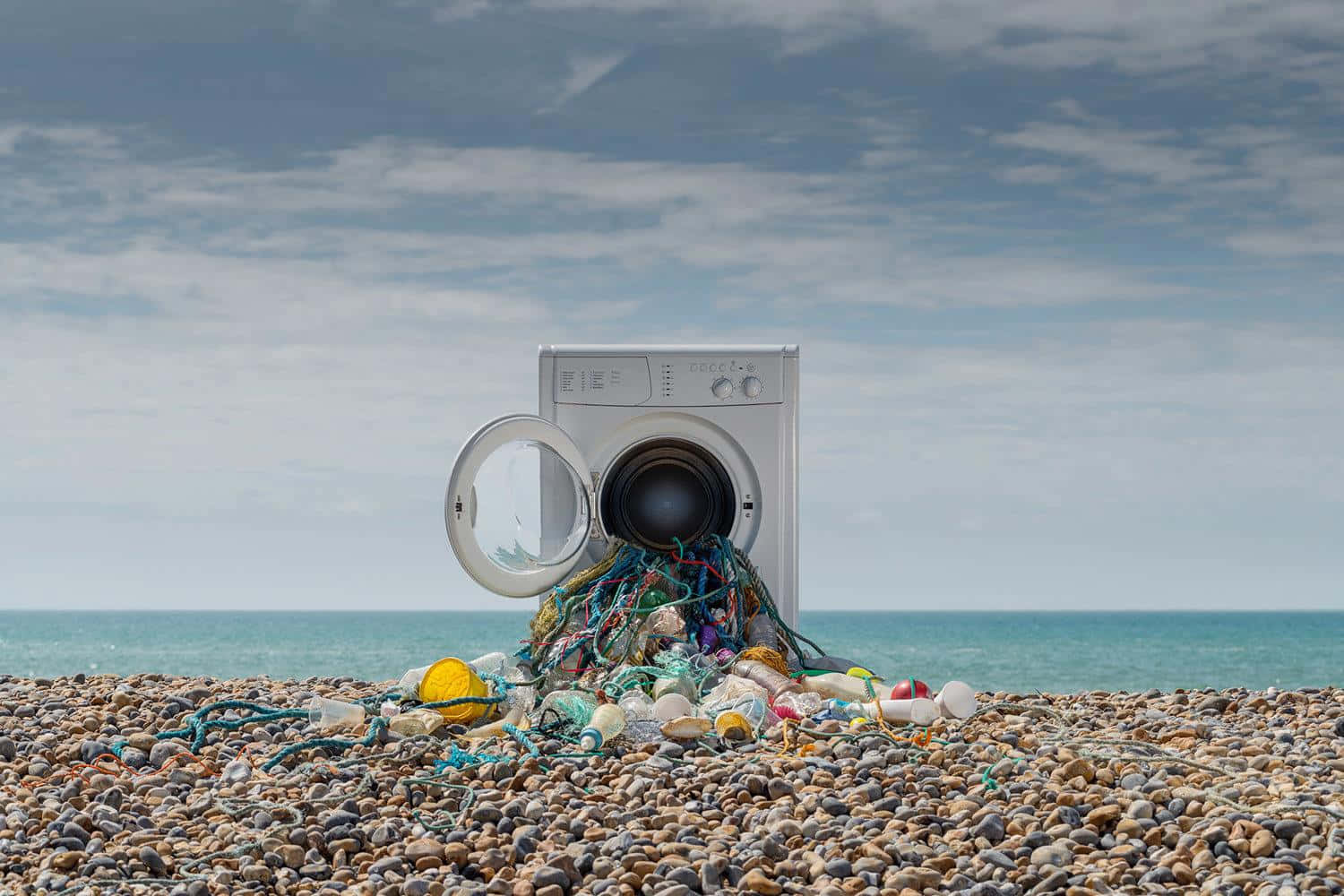 washing machine, pebble beach, ocean, HD Desktop Wallpaper