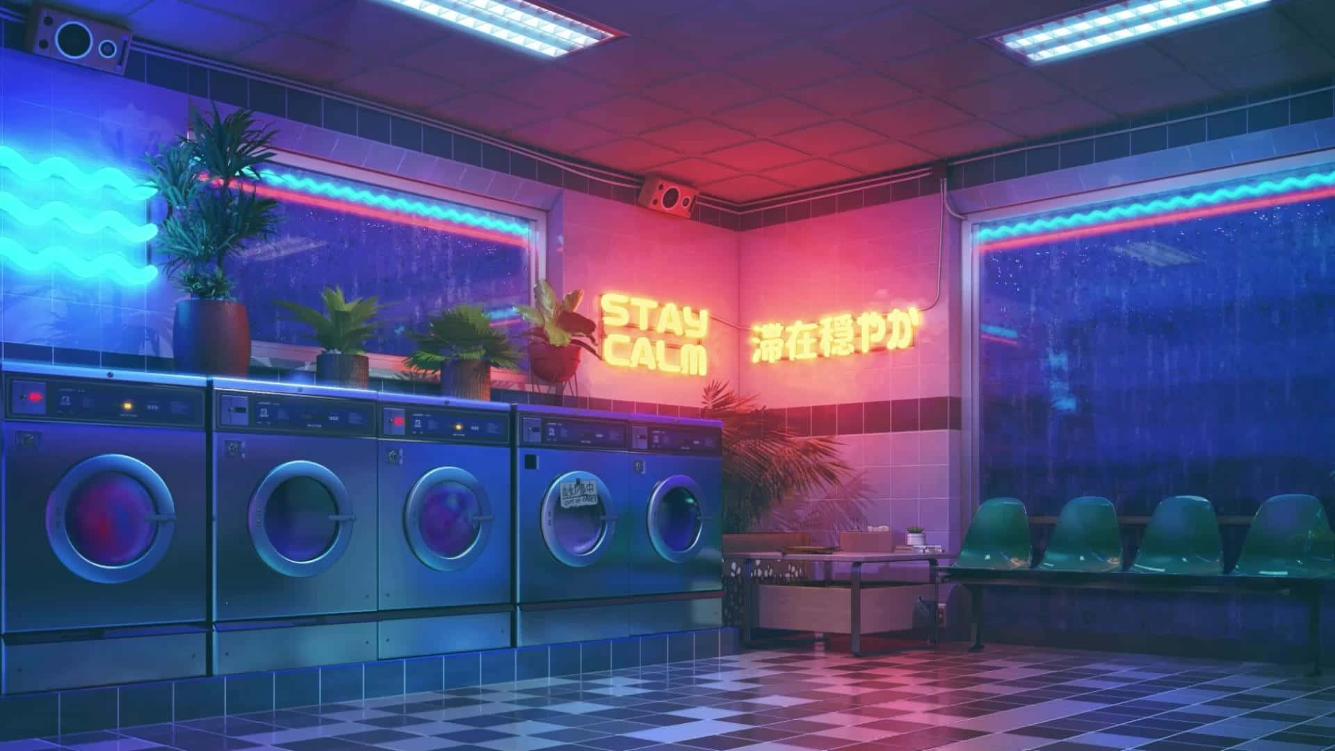 neon pink, neon blue, glowing signs, Full HD Desktop Wallpaper
