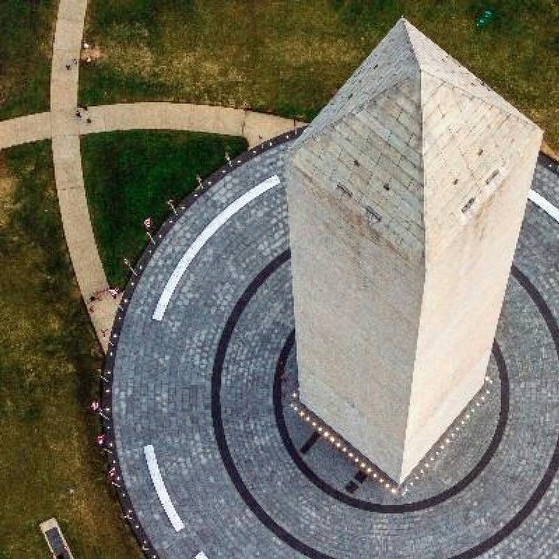 Washington Monument, stone obelisk, concentric circular walkways, Full HD Desktop Wallpaper