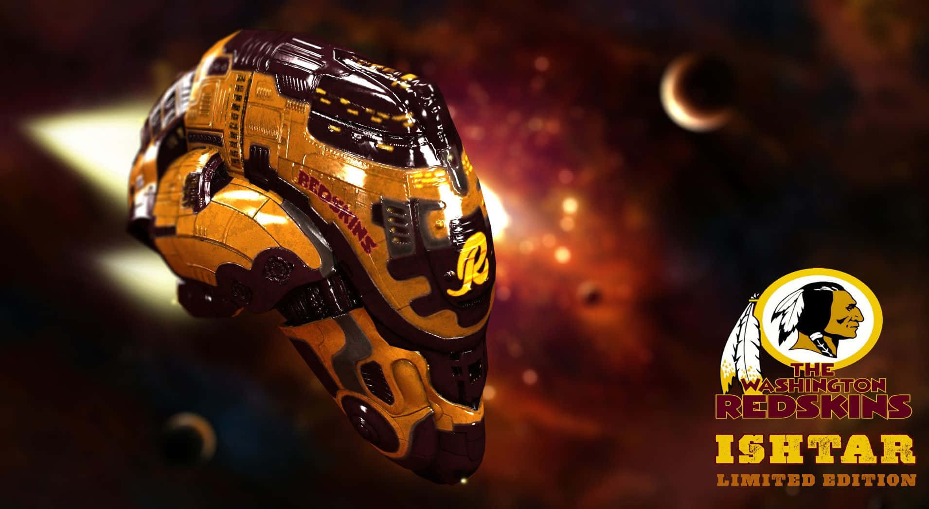 Washington Redskins, gold and black, spaceship, HD Desktop Wallpaper