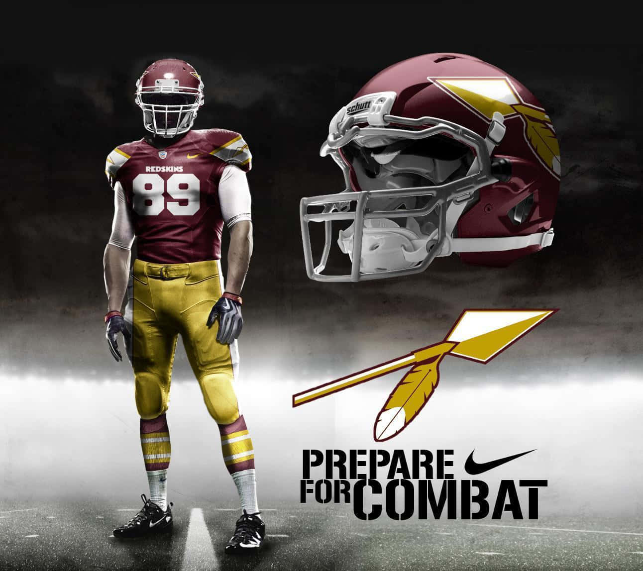 Washington Redskins, maroon and gold uniform, helmet, HD Desktop Wallpaper