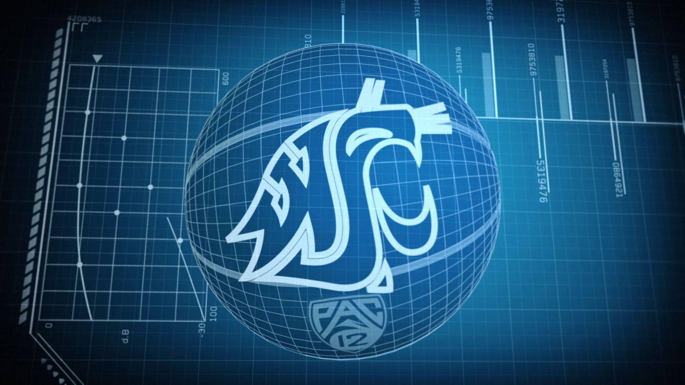 Washington State University, blue cougars logo, glowing white logo, HD Desktop Wallpaper