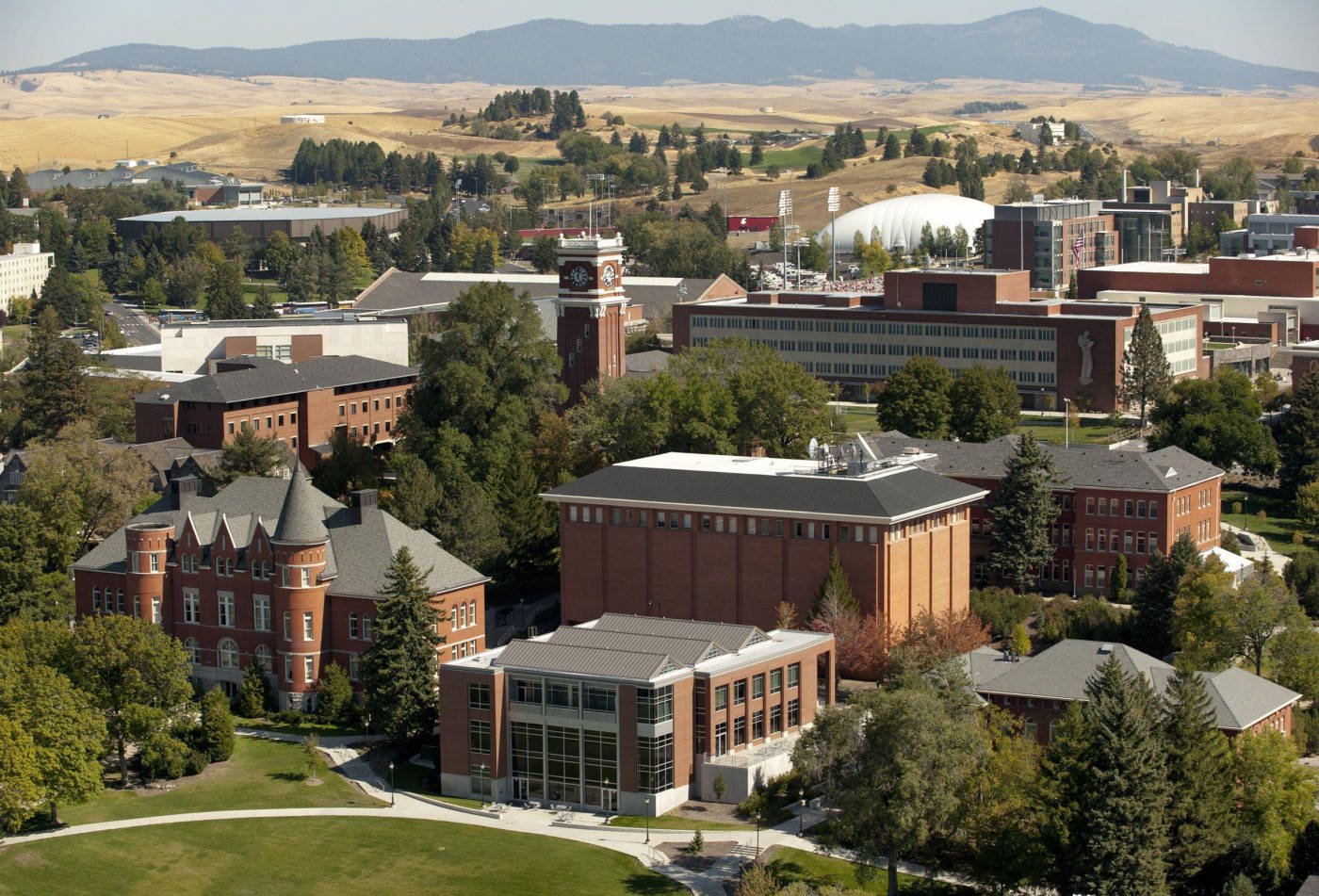 Washington State University, campus, red brick buildings, HD Desktop Wallpaper