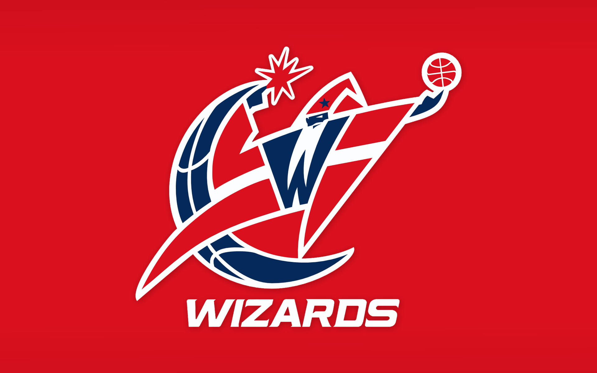 Washington Wizards, red, stylized wizard logo, Full HD Desktop Wallpaper