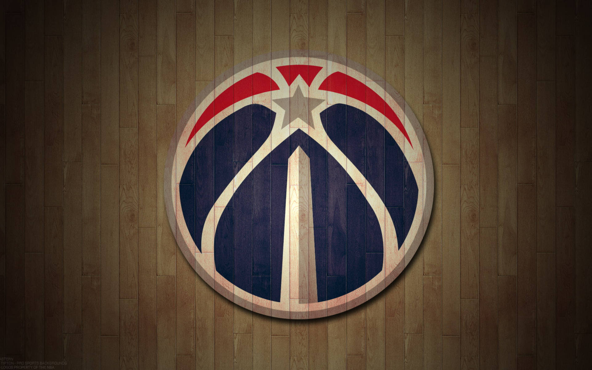 Washington Wizards, basketball logo, wooden court floor, Full HD Desktop Wallpaper
