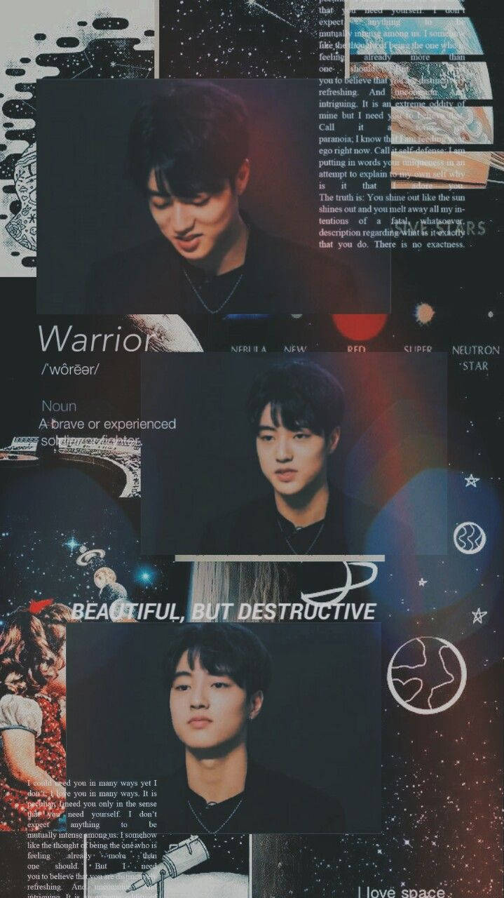 Watanabe Haruto, cosmic-themed collage, young man's portrait, HD Phone Wallpaper