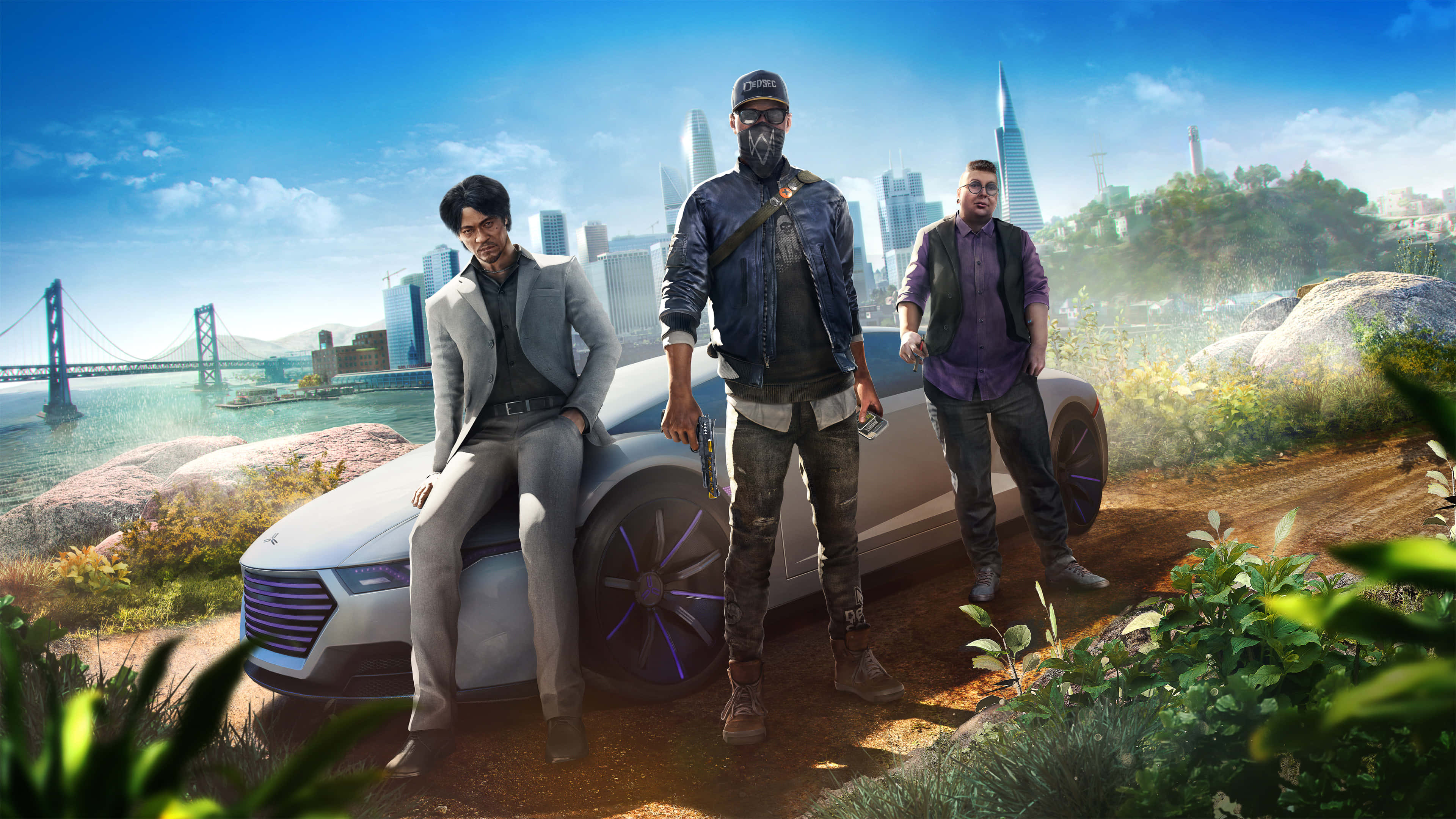 Watch Dogs 2, 4K resolution, sleek silver sports car, 4K Desktop Wallpaper