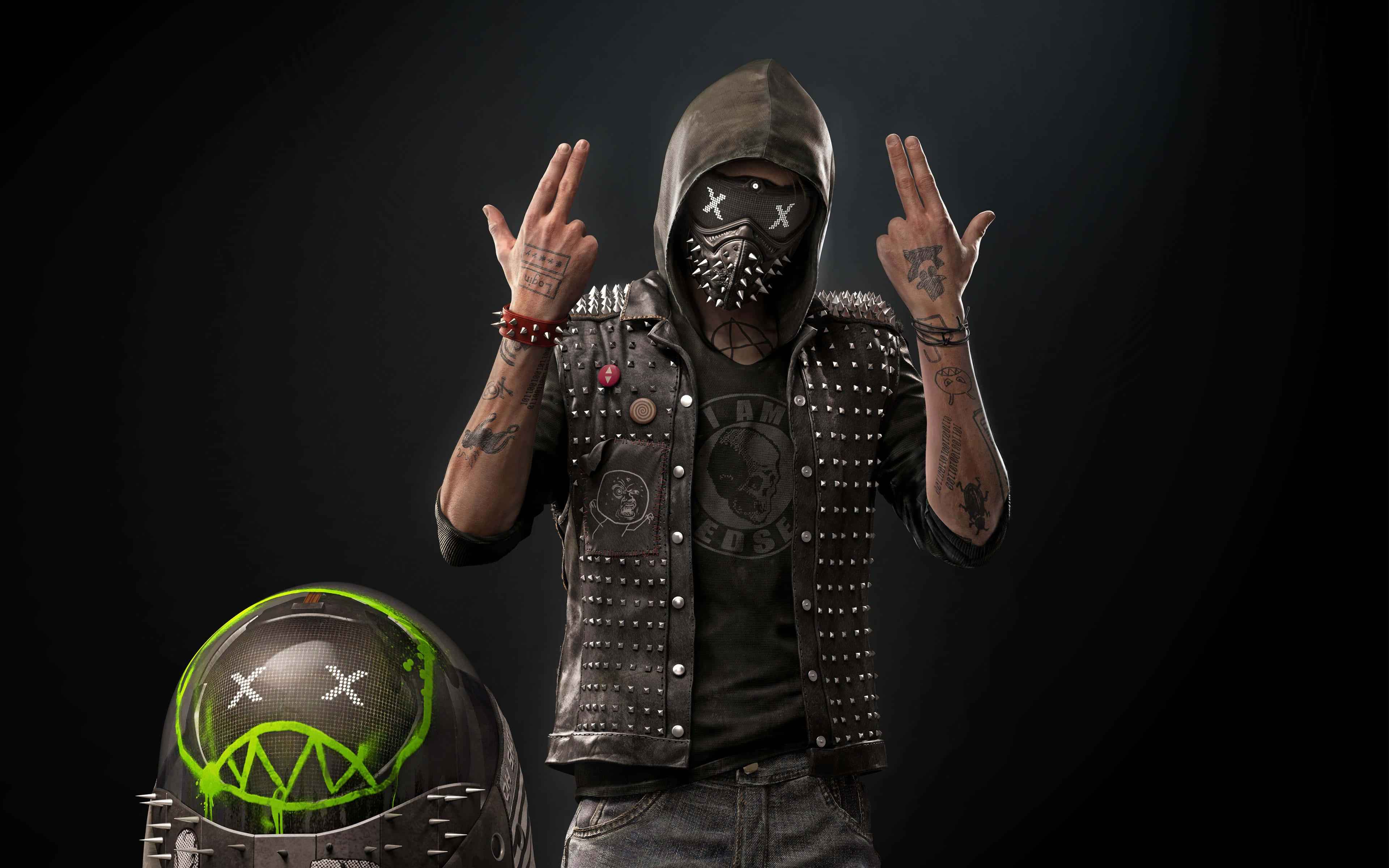 Watch Dogs 2, 4K, masked biker, 4K Desktop Wallpaper