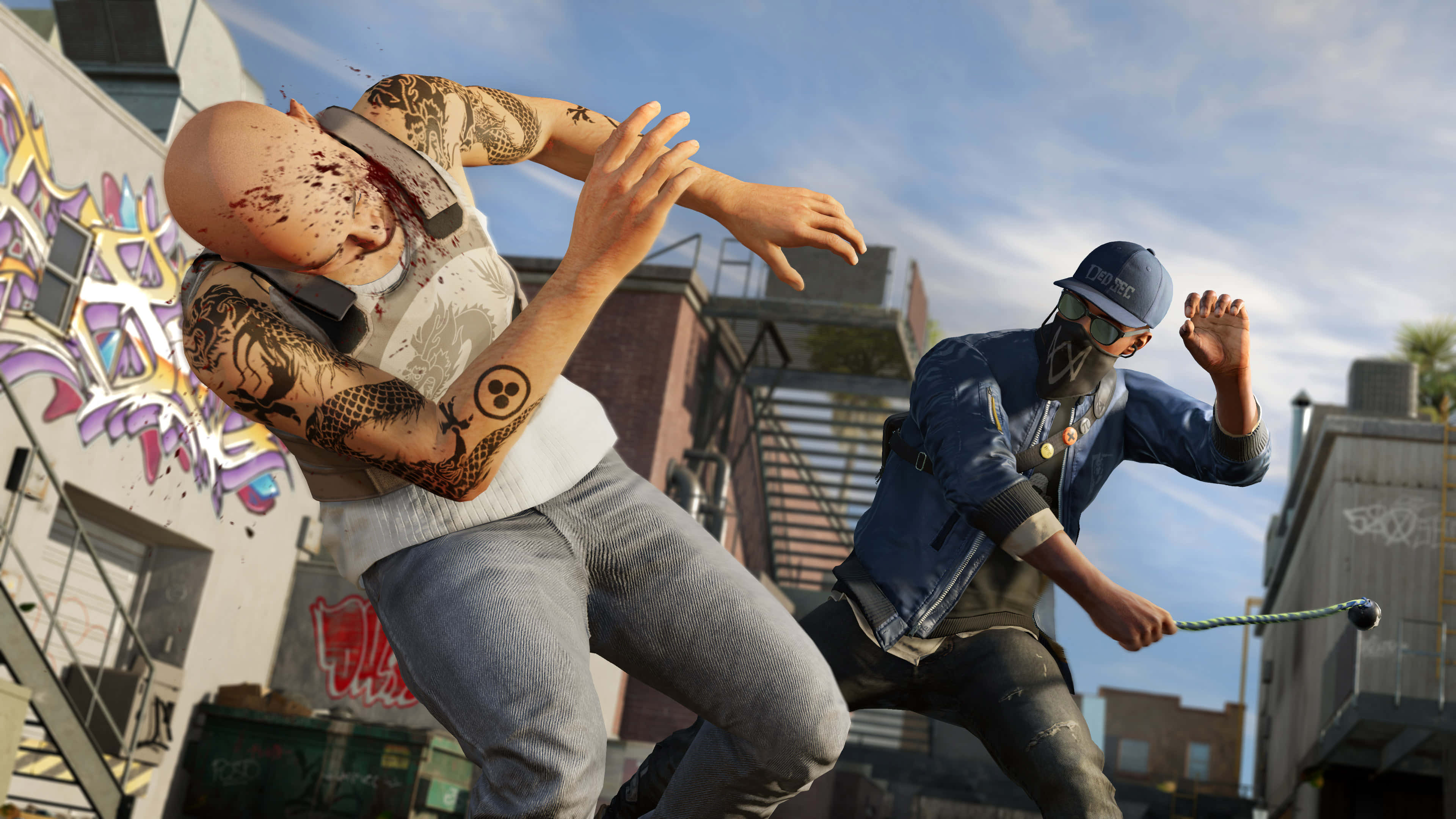 Watch Dogs 2, 4K, bald tattooed man, 4K Desktop Wallpaper
