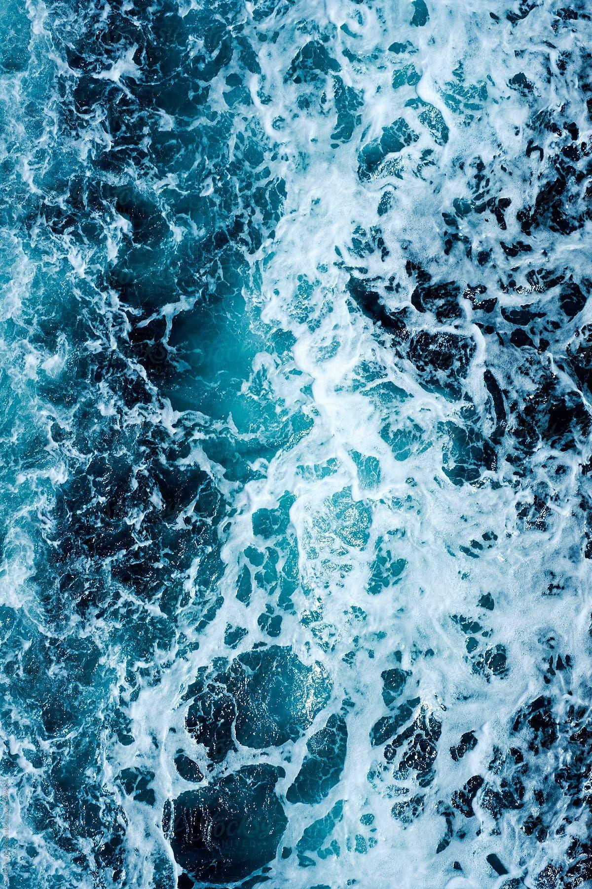 blue water, white foam, aerial view, HD Phone Wallpaper