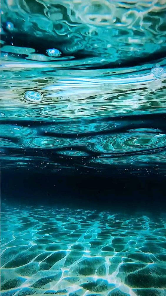 Under The Sea Water Aesthetic, turquoise water, light patterns, SD Phone Wallpaper