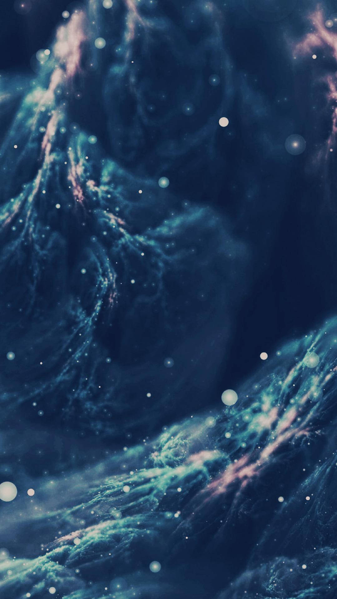 cosmic nebula, deep blues, teal, Full HD Phone Wallpaper