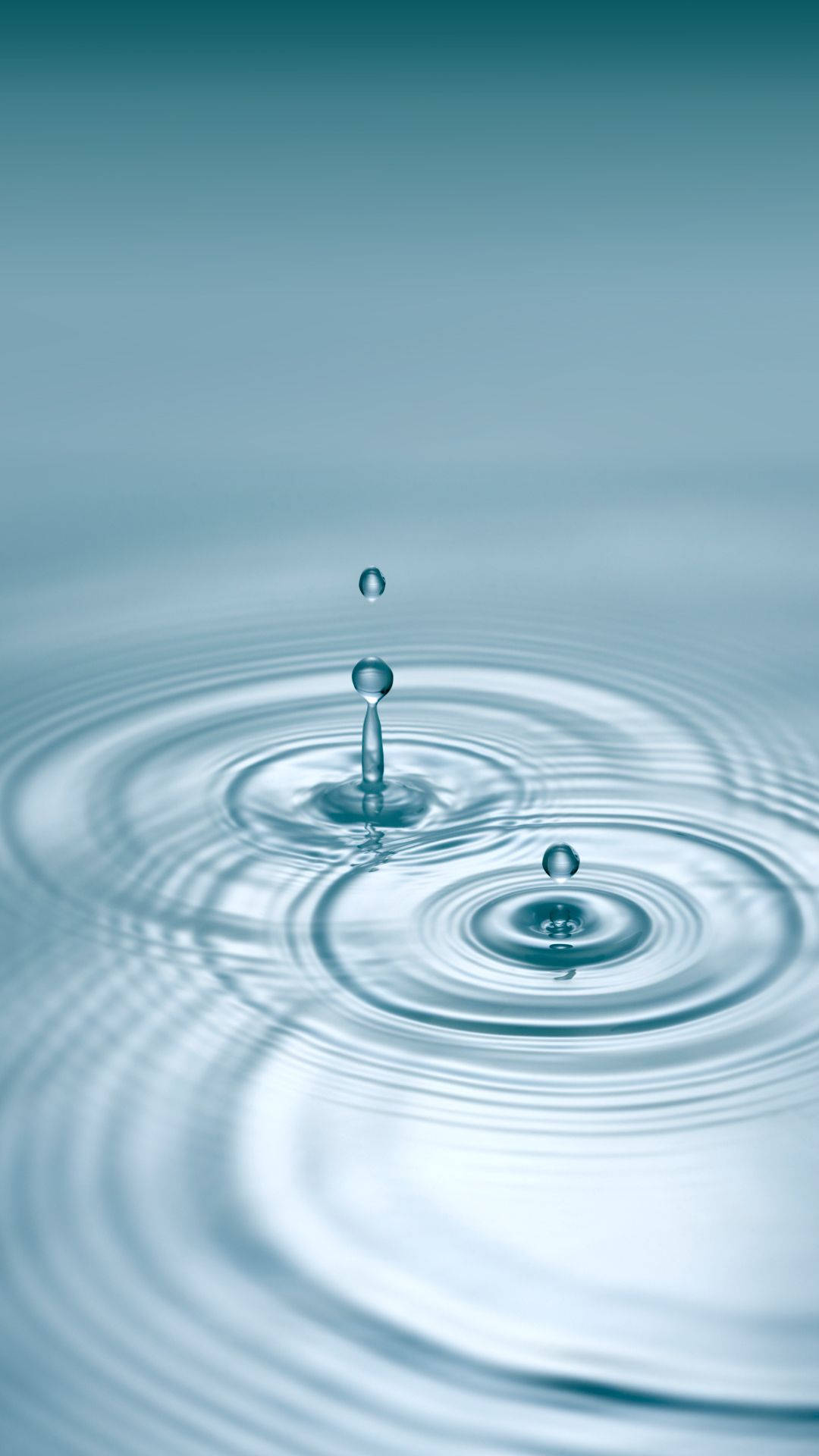 Oppo A5s, water droplet, teal surface, Full HD Phone Wallpaper