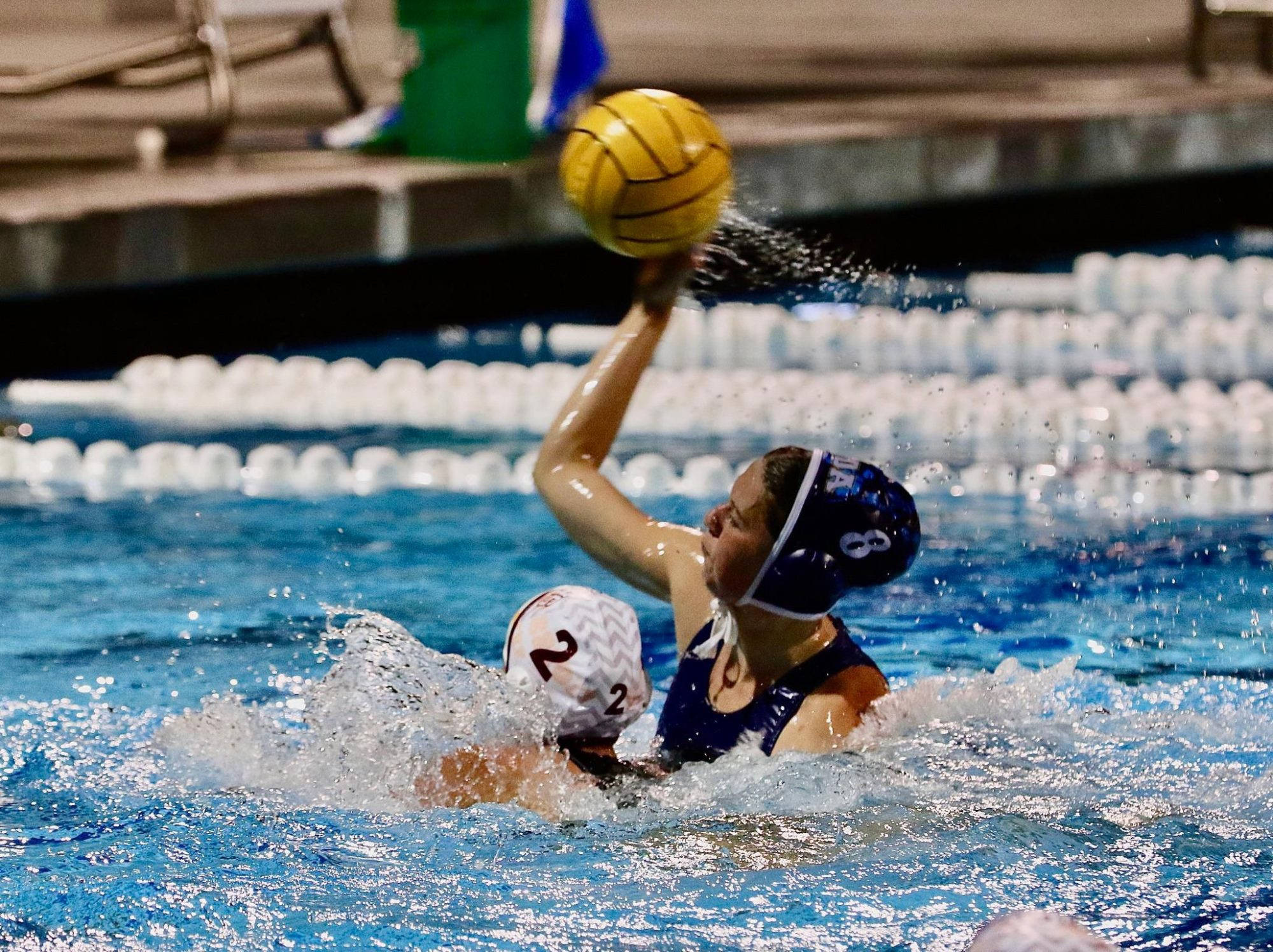 women's water polo practice, blue cap, swimsuit, Full HD Desktop Wallpaper