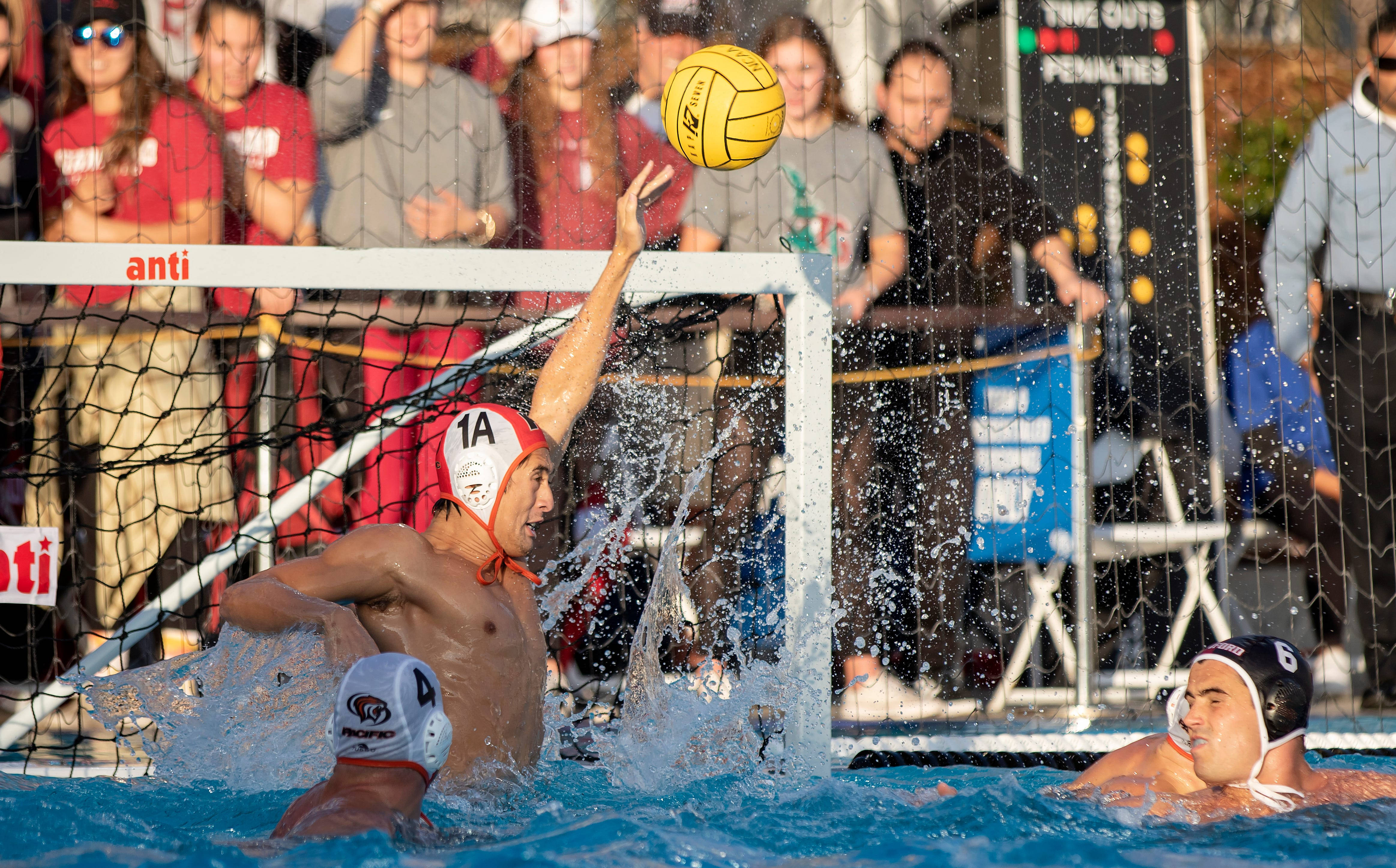 water polo goalie, red cap, yellow ball, 4K Desktop Wallpaper