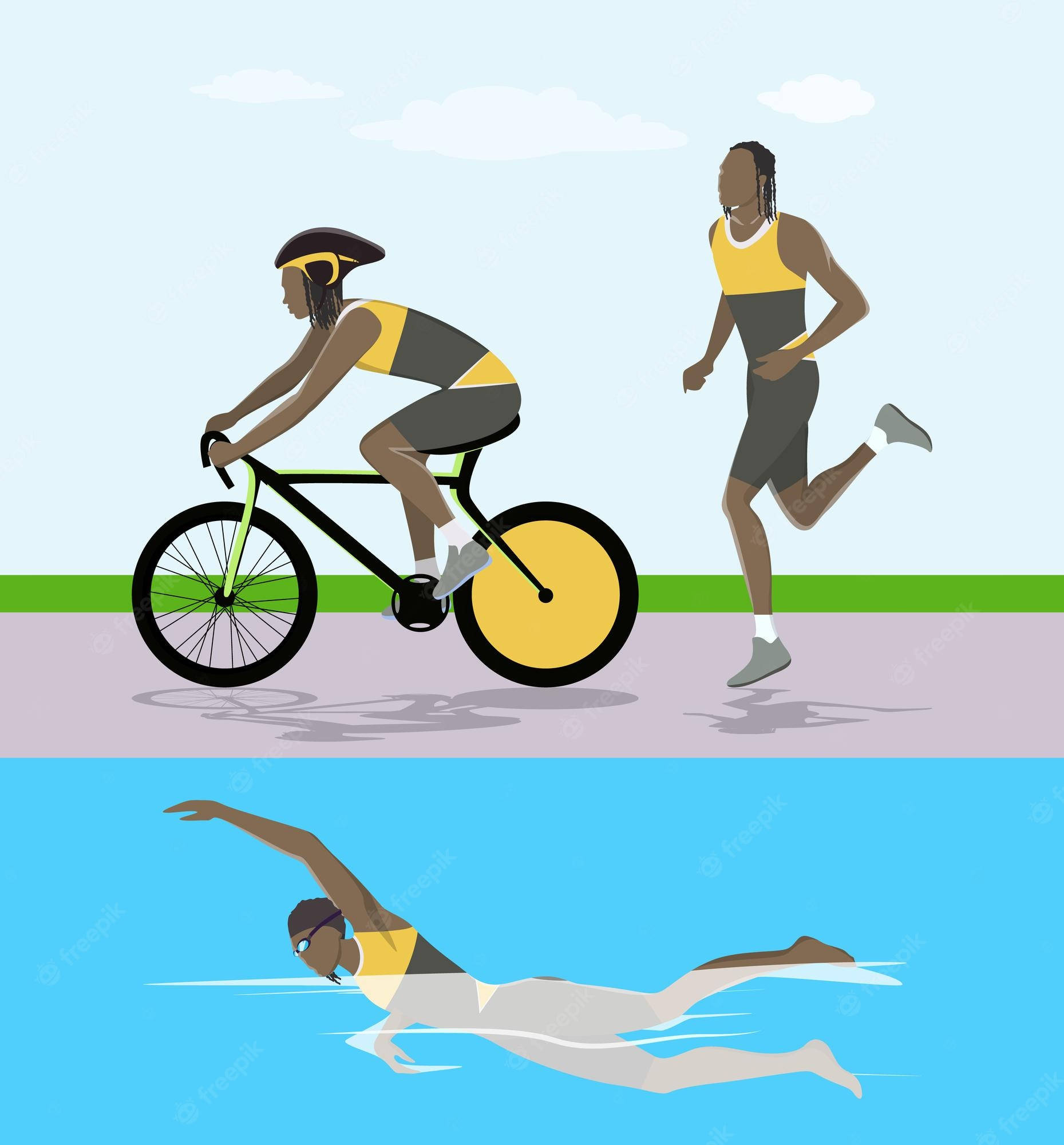 triathlete, swimming, open water, Full HD Phone Wallpaper