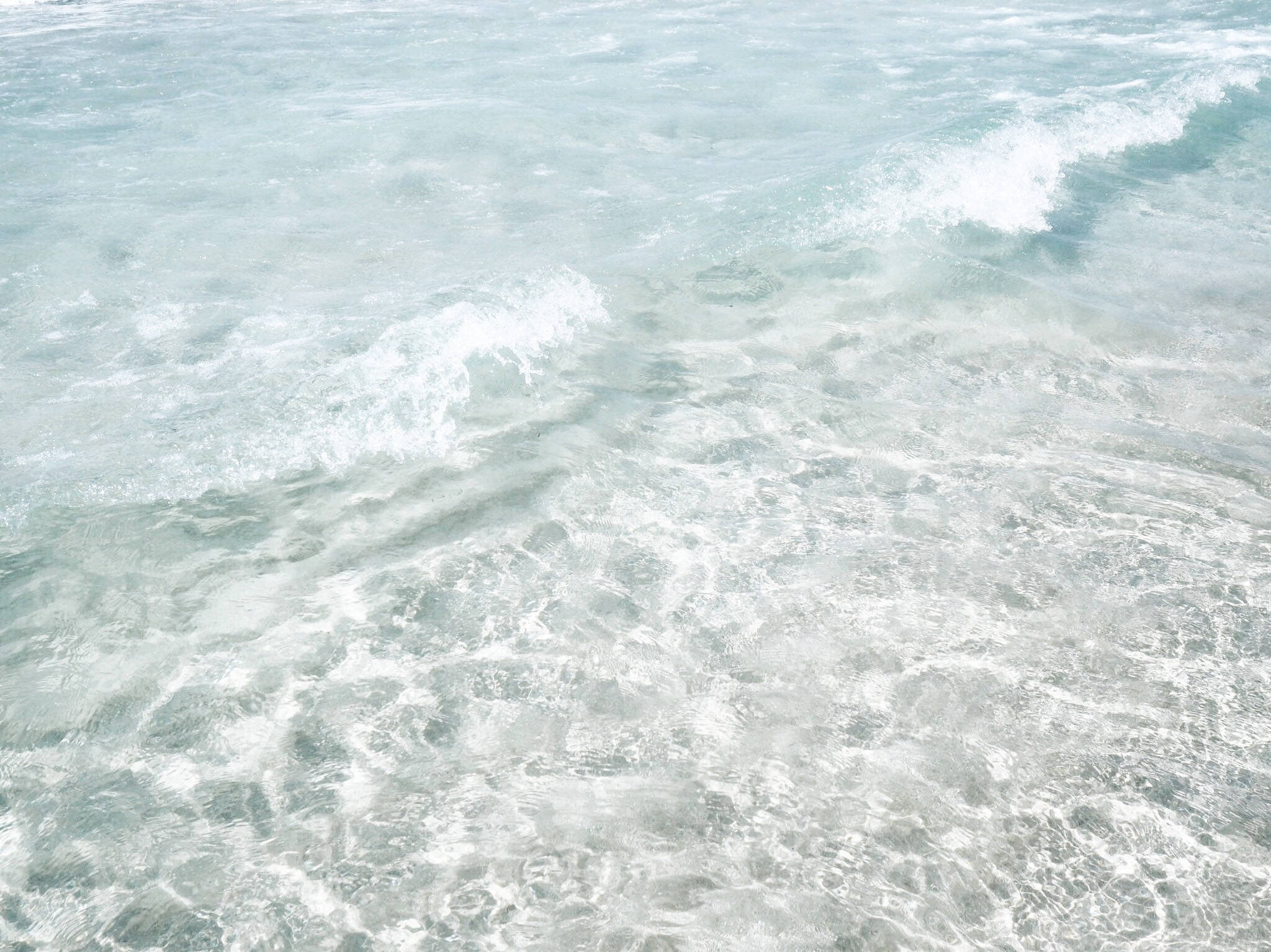 turquoise ocean, frothy white crests, soft daylight, Full HD Desktop Wallpaper