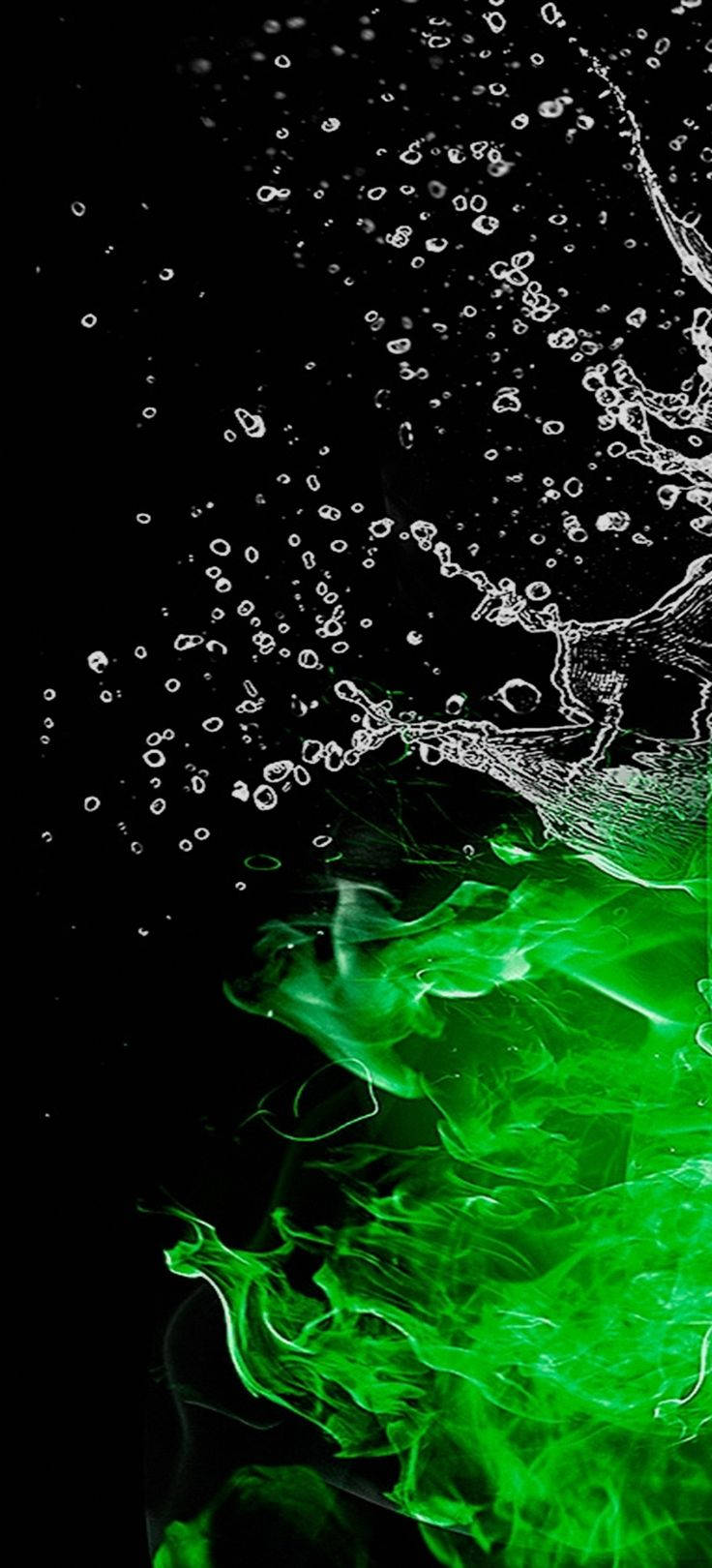 Men Phone, Liquid Green Fire, vibrant green liquid flames, HD Phone Wallpaper