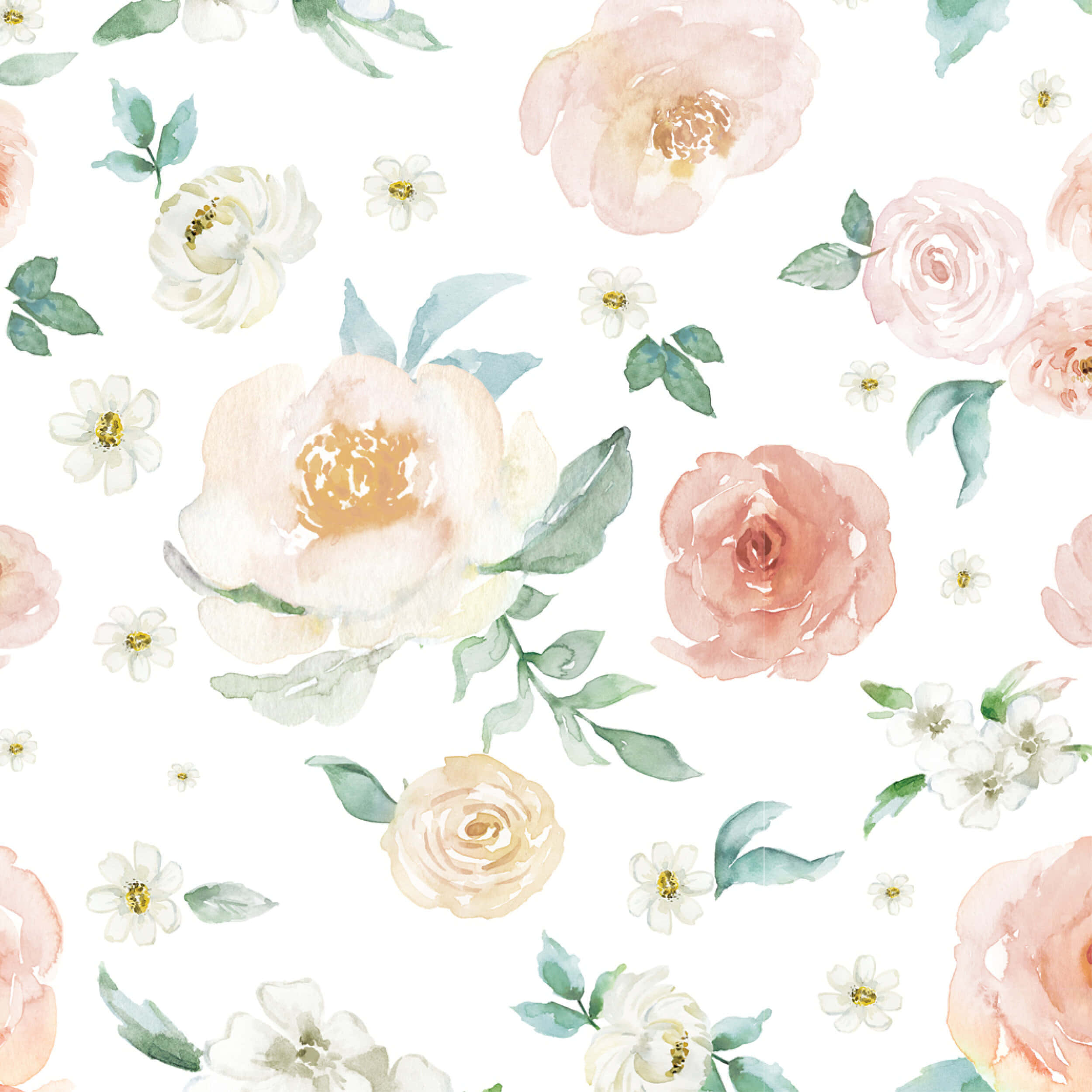 blush peach, cream, mint green, Full HD Desktop Wallpaper