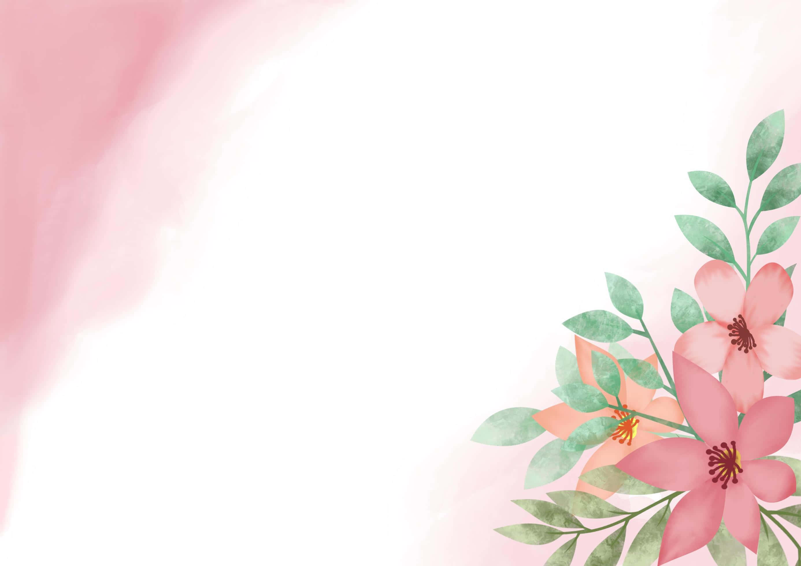 Watercolor Floral, pink smoke, soft watercolor pink flowers, 2K Desktop Wallpaper