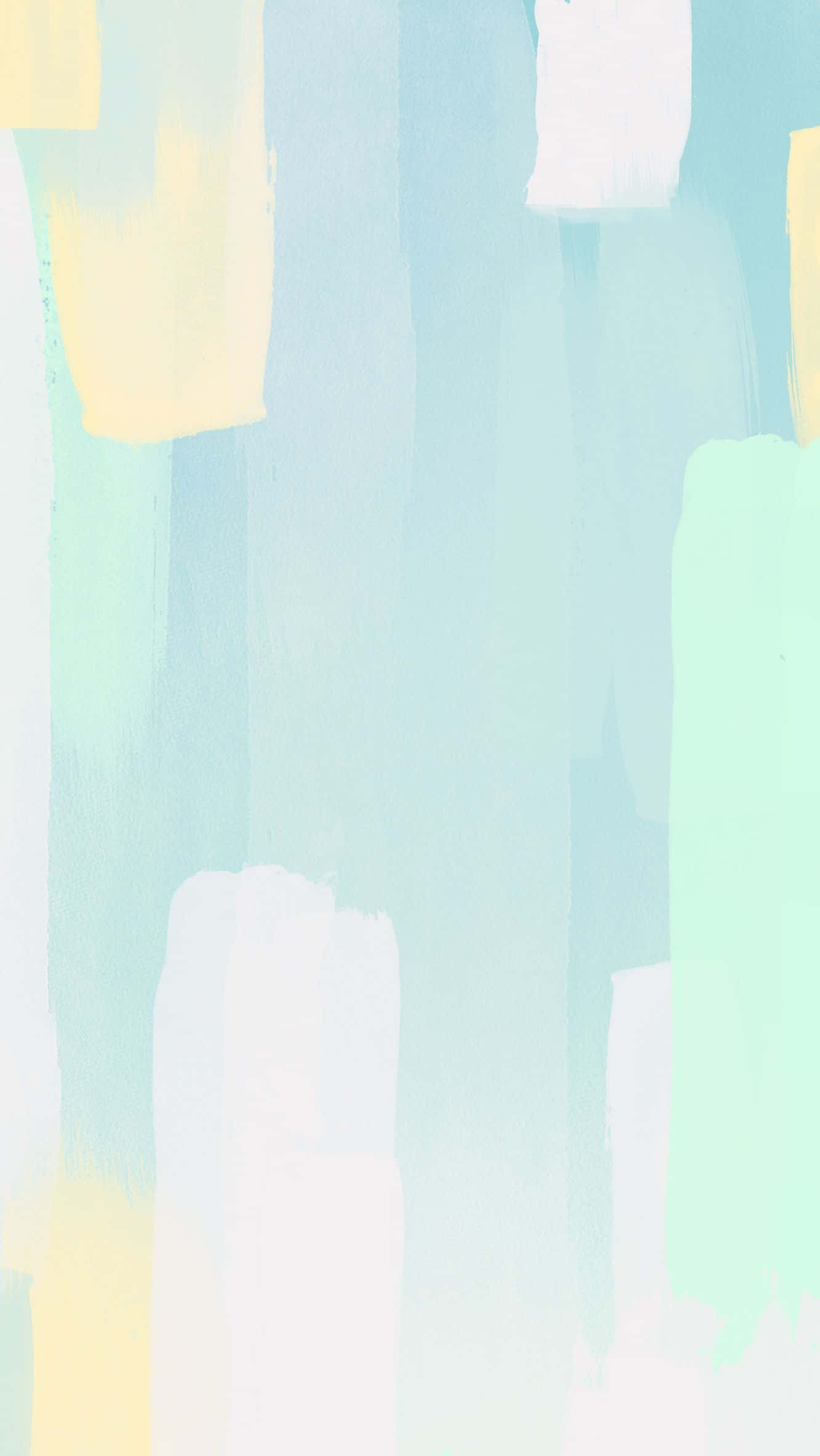 Watercolor Painting iPhone, mint blue, yellow, Full HD Phone Wallpaper
