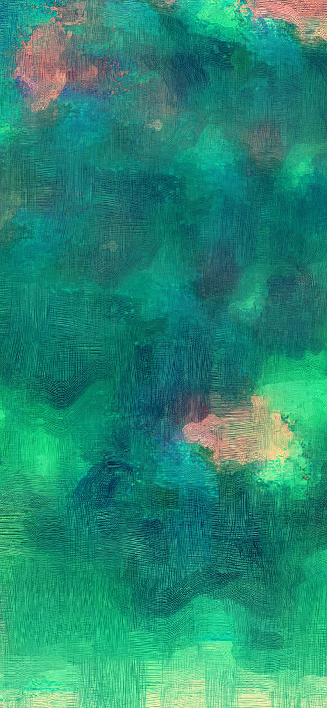 Watercolor Painting iPhone, teal green, pink, Full HD Phone Wallpaper