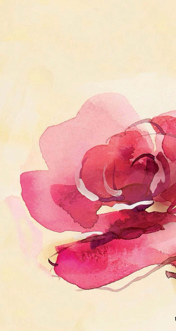 watercolor painting, pink rose, delicate petals, HD Phone Wallpaper